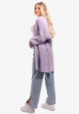 YC Fashion & Style Cardigan Oversize Cardigan Strickjacke Basic-Form verschlusslos Plus Size (1-tlg) casual, mit langen Ärmeln