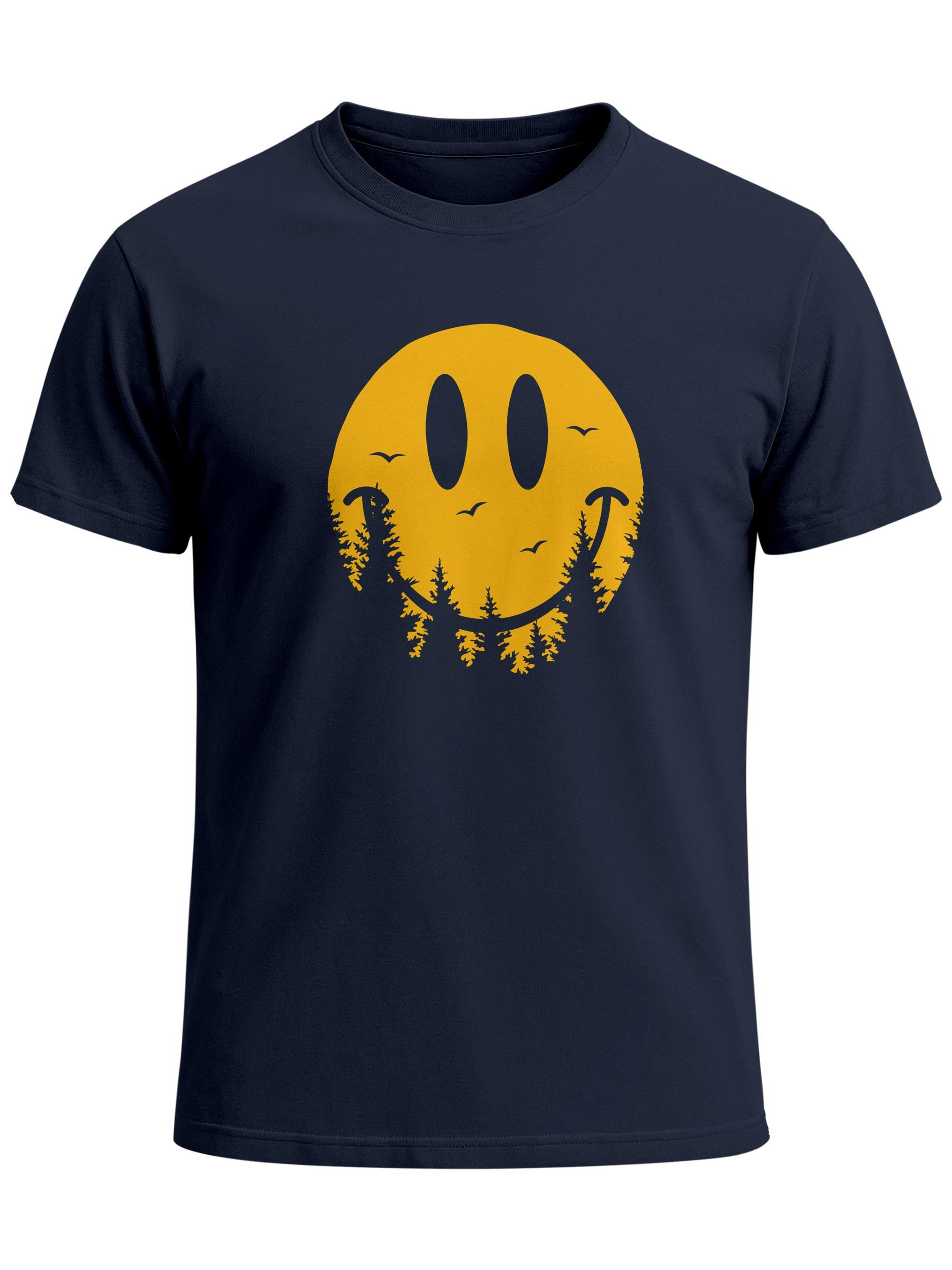 Print-Shirt Neverless® Herren T-Shirt Sommer Sonne Outdoor Motiv Lustig Smiling