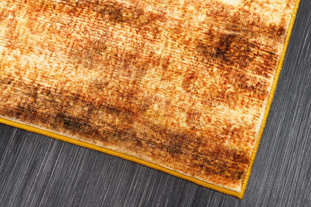 riess-ambiente Designteppich SOFT TOUCH 230x160cm senfgelb gold · Indoor Kurzflor-Teppich, rechteckig, Höhe: 8 mm, Wohnzimmer · Fußbodenheizung-geeignet · pfleg – Bild 4 von 5