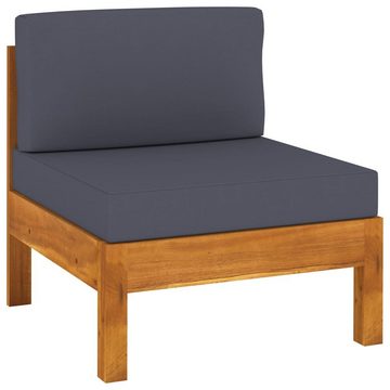 vidaXL Garten-Essgruppe 6-tlg Garten Lounge Set mit Dunkelgrauen Auflagen Akazienholz Holz Sit