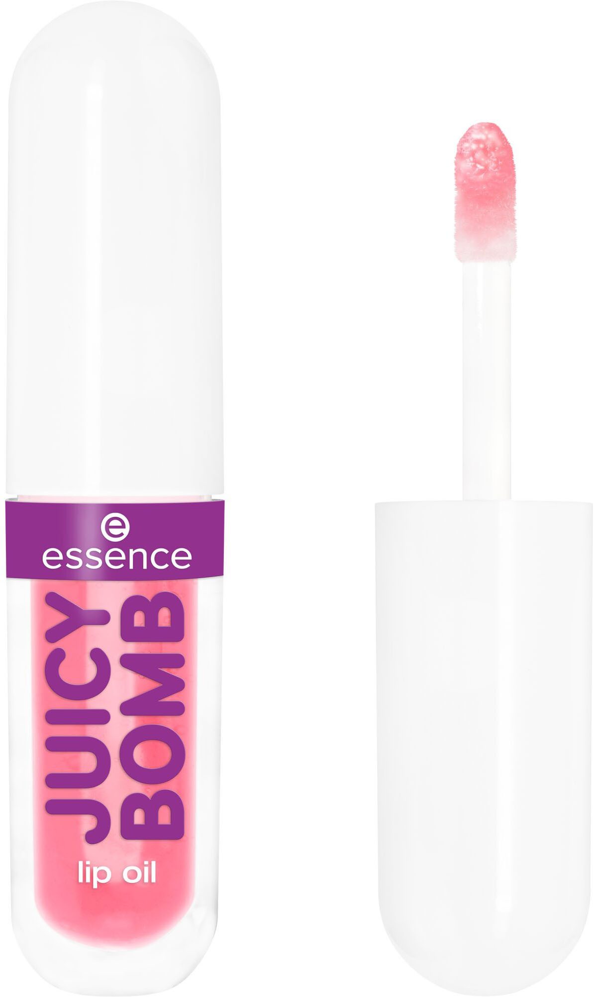 Essence Lipgloss JUICY BOMB PARTY lip oil, 4-tlg., Pflegende Ölformel, nicht-klebendes, glänzendes Finish, Mangoduft.