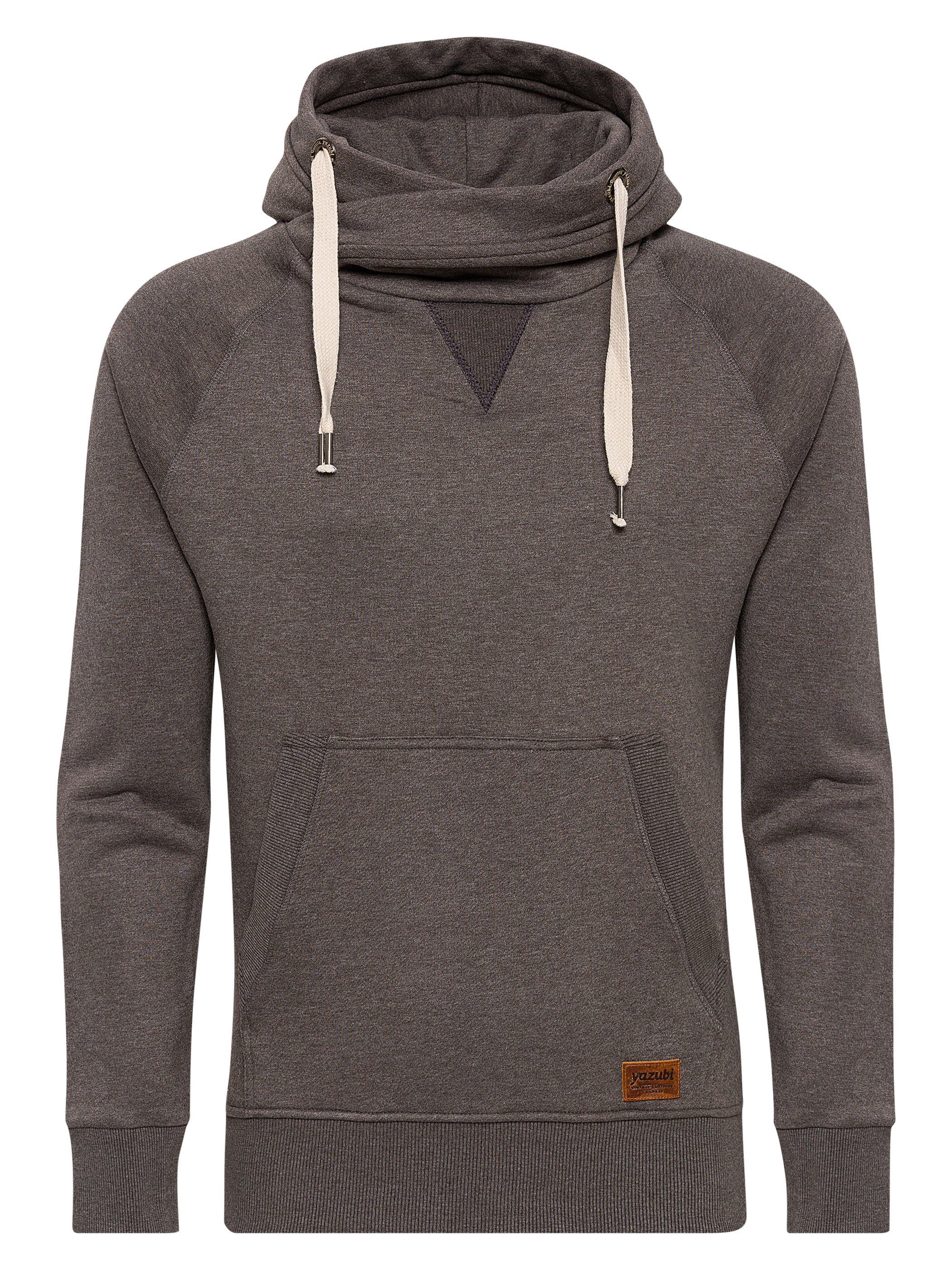 Yazubi Kapuzenpullover Sweat Hoodie Leo Kapuzensweatshirt mit bequemer Passform Grau (castlerock 180201)