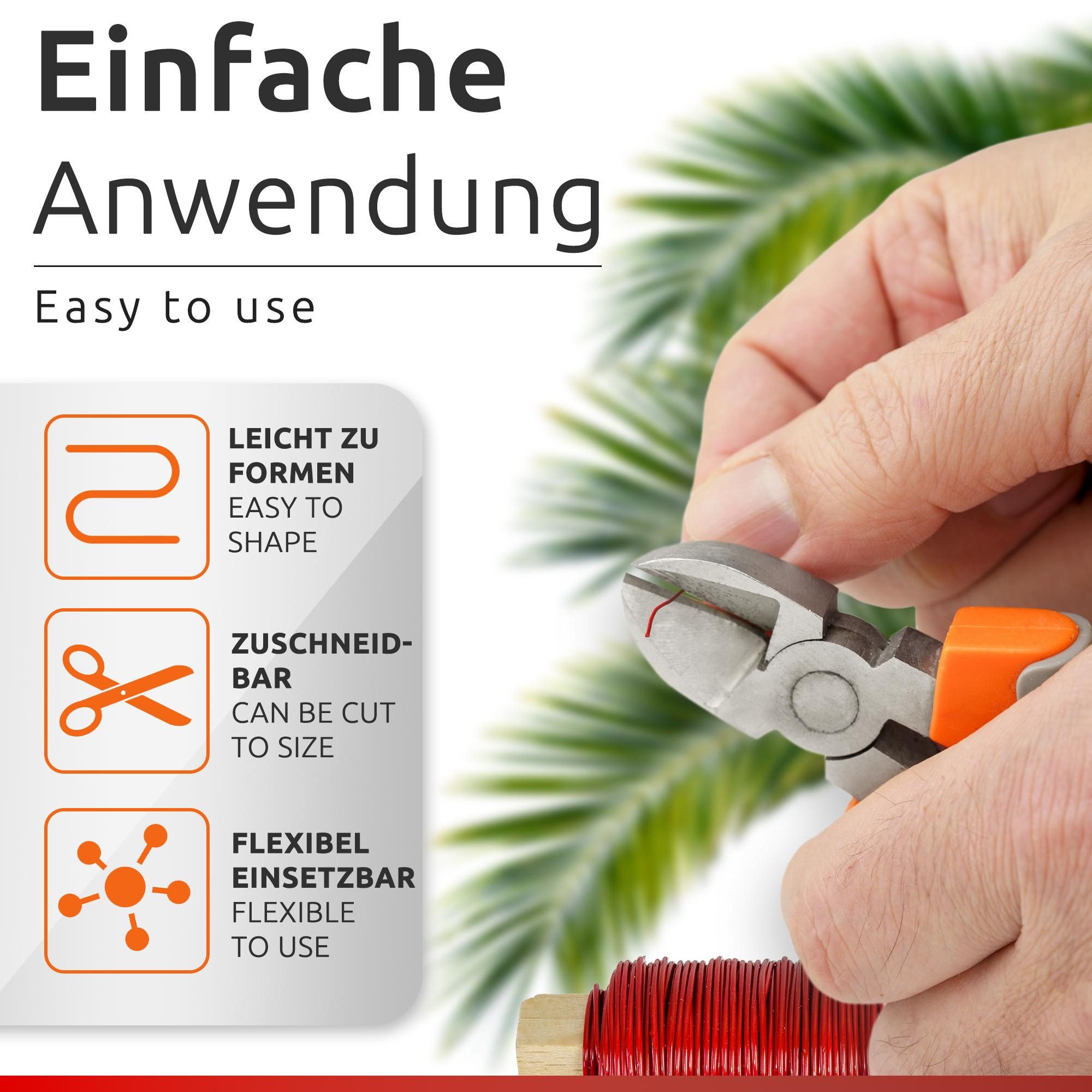 ECENCE Bindedraht Blumendraht verzinkt Wickeldraht 4x35m Basteldraht
