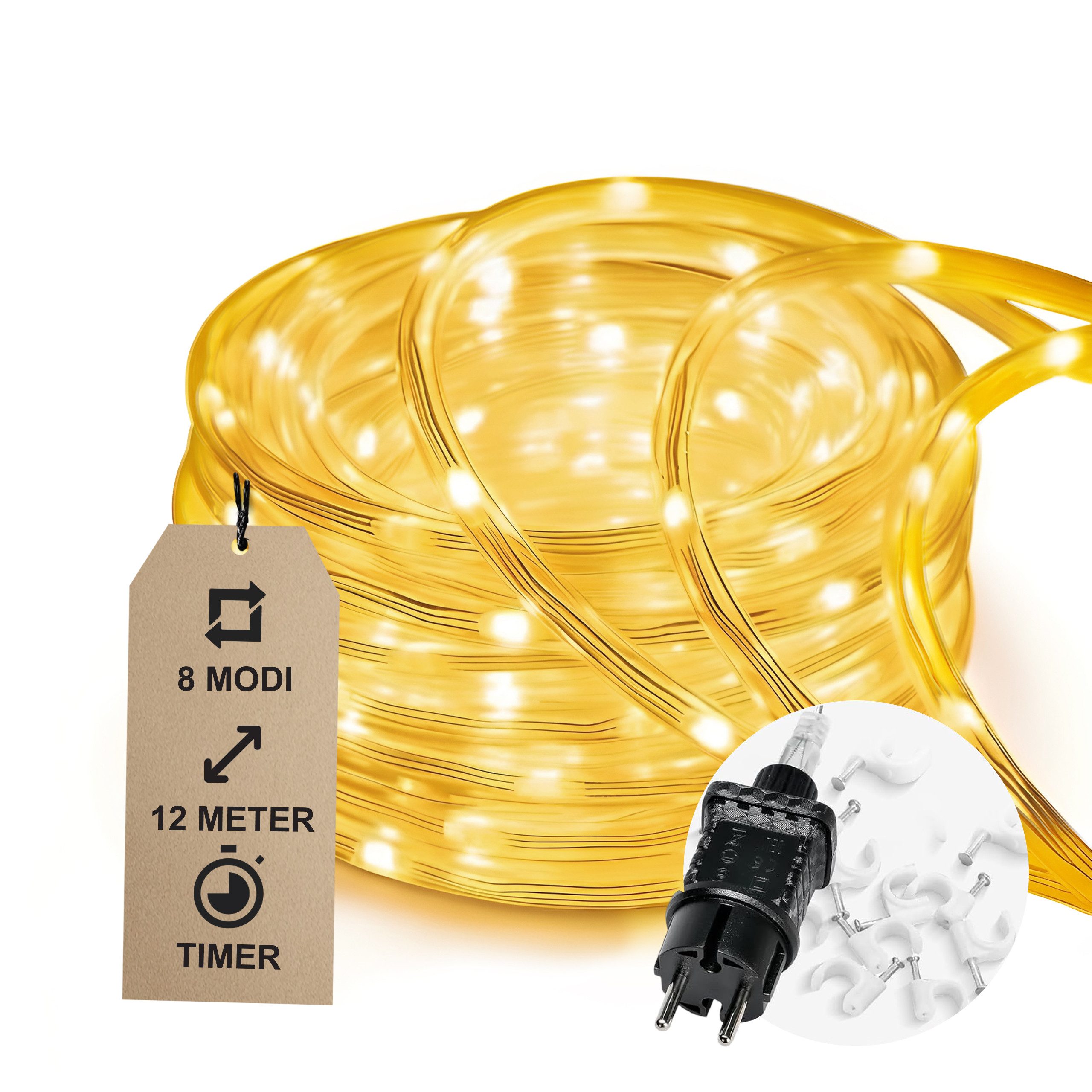 COZY HOME LED-Lichterkette Schlauch LED Stecker & Solar -, 200 LED I 8 Modi günstig online kaufen