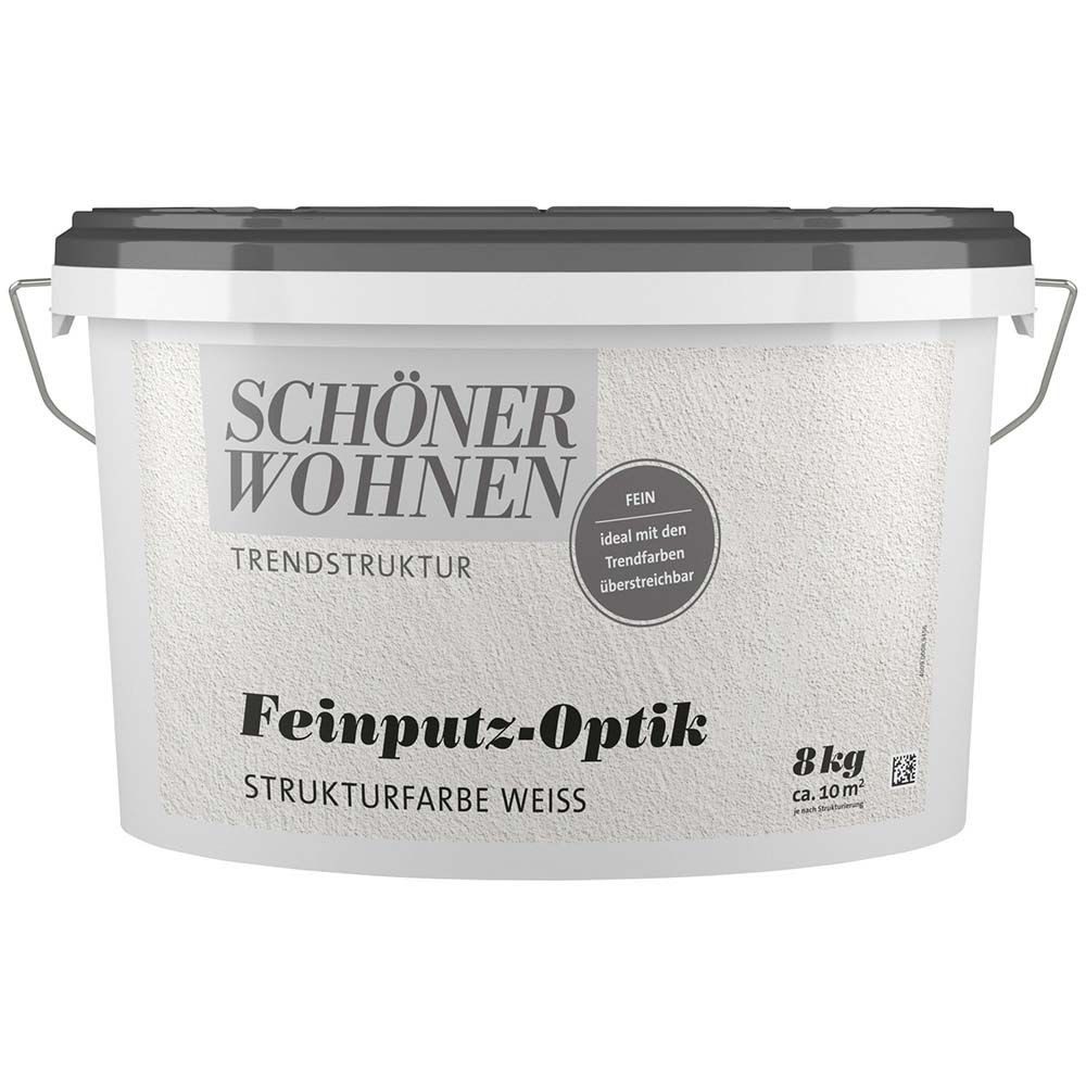SCHÖNER WOHNEN FARBE Wandfarbe Schöner Wohnen Feinputz-Optik fein 8,0 kg weiß, Strukturfarbe
