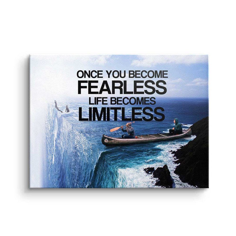 DOTCOMCANVAS® Leinwandbild, Premium Leinwandbild - Motivation - Once You Become Fearless Life Bec ohne Rahmen