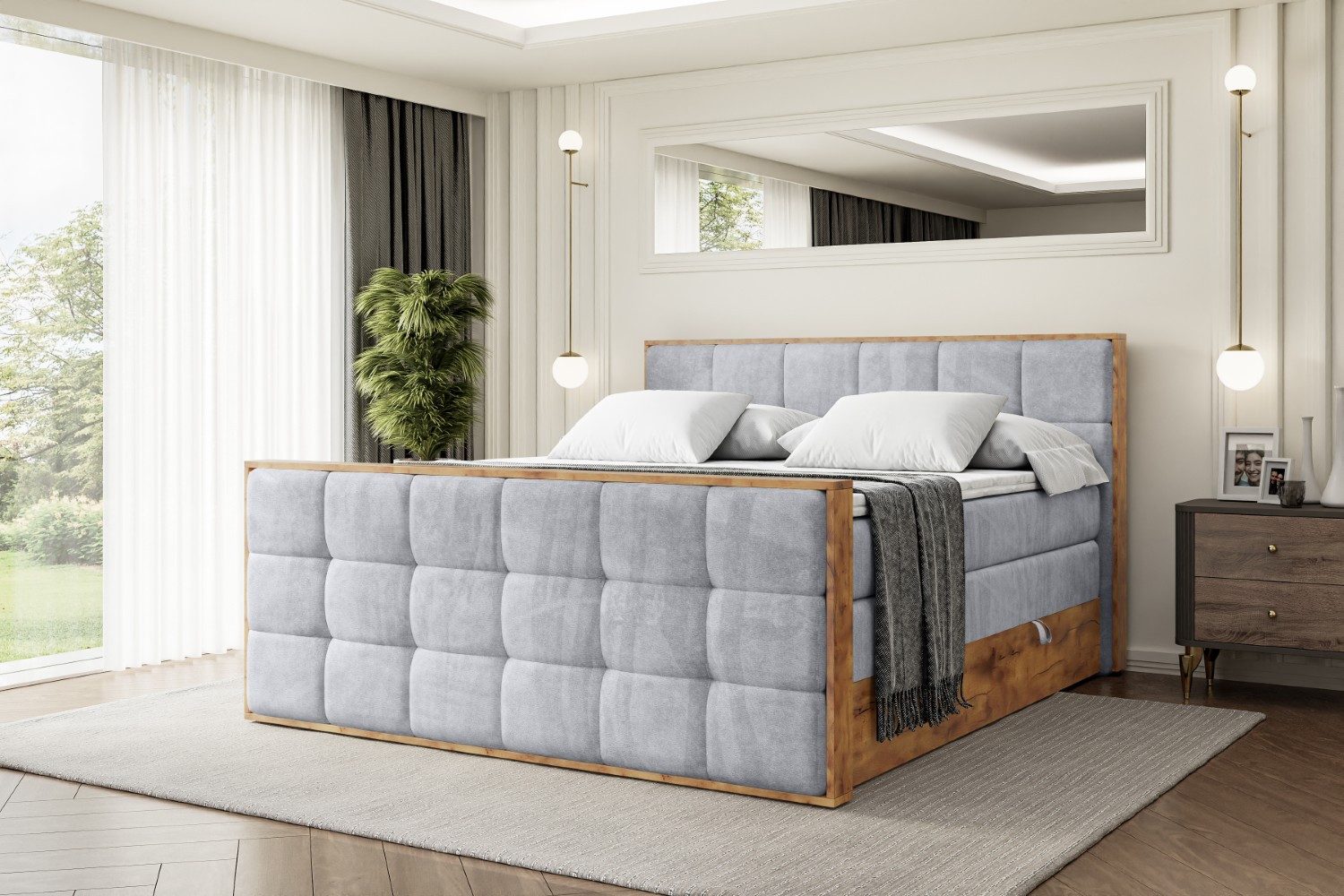 ALTDECOR Boxspringbett LOLLI7-Z KING (Multipocket-Matratze H4, günstig online kaufen
