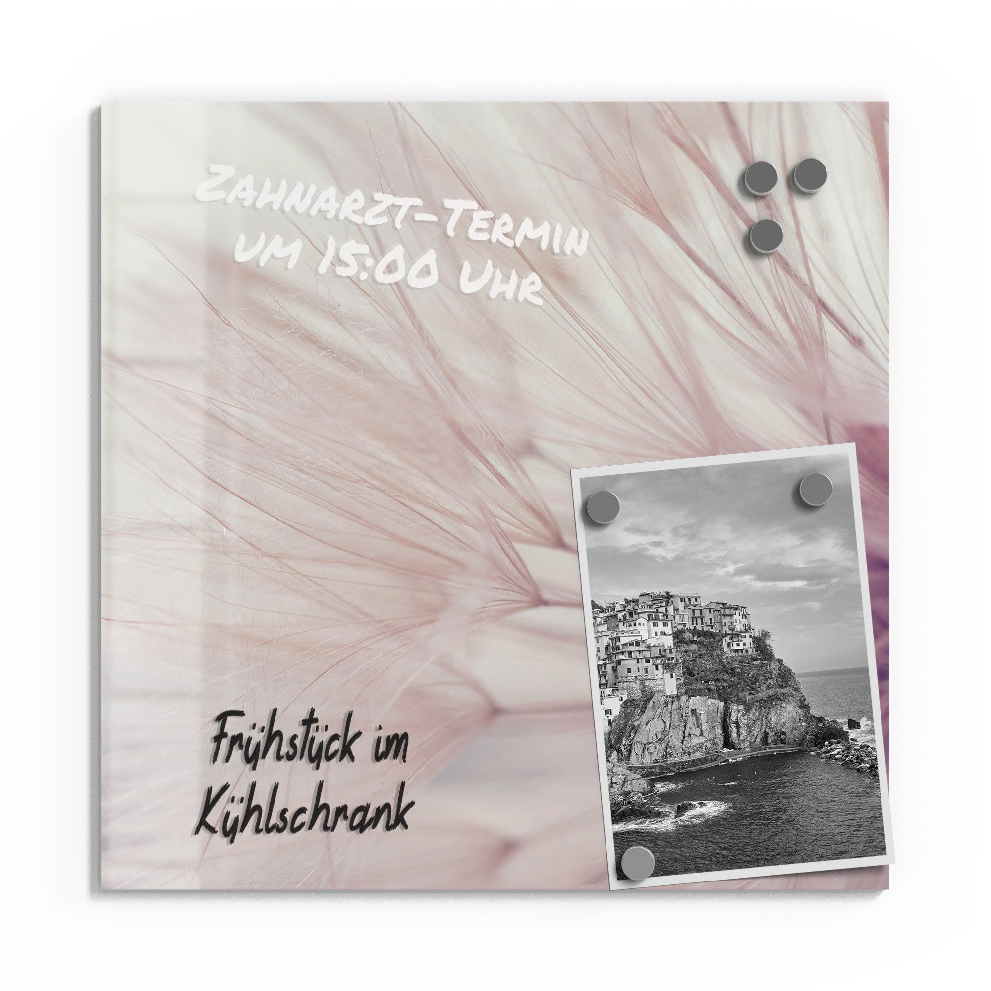 DEQORI Magnettafel 'Zarte Pusteblume', Whiteboard Pinnwand beschreibbar