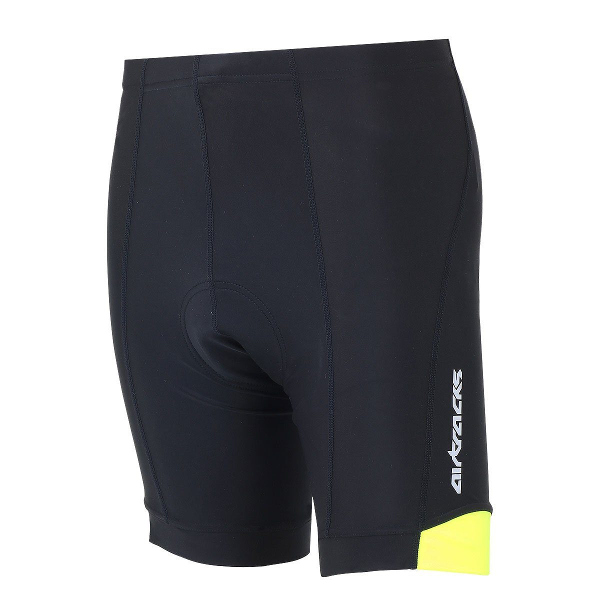 Herren schwarz-neon Radhose L & Airtracks 3D Fahrradhose S Dry M Funktion, Kurz Team XXL » « mit Fahrradhose XL Quick Polster Komfort