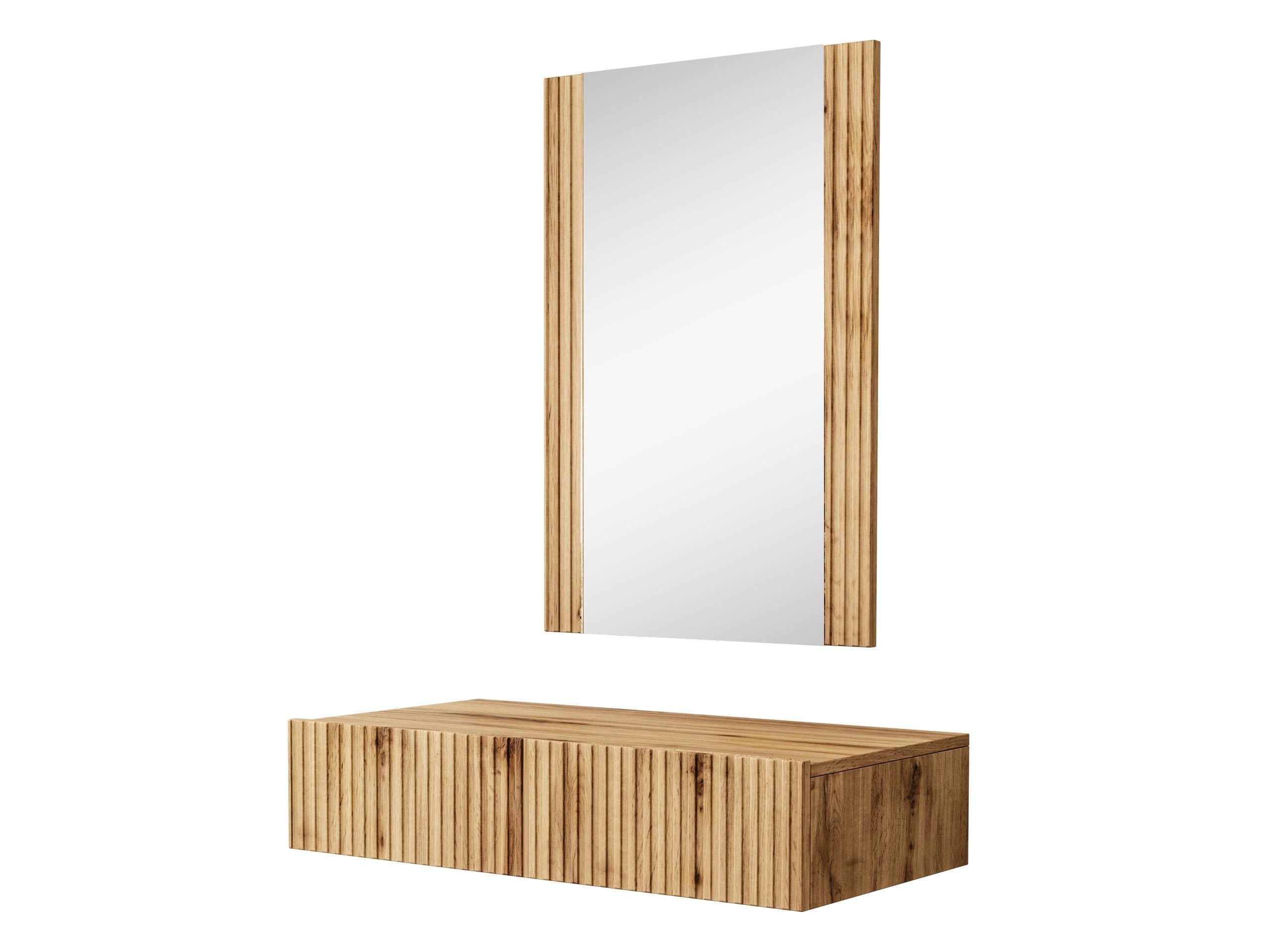 MIRJAN24 Schminktisch Vamos (2er-Set, Hängeschrank und Spiegel), mit Schublade, Kugelgleitschienen