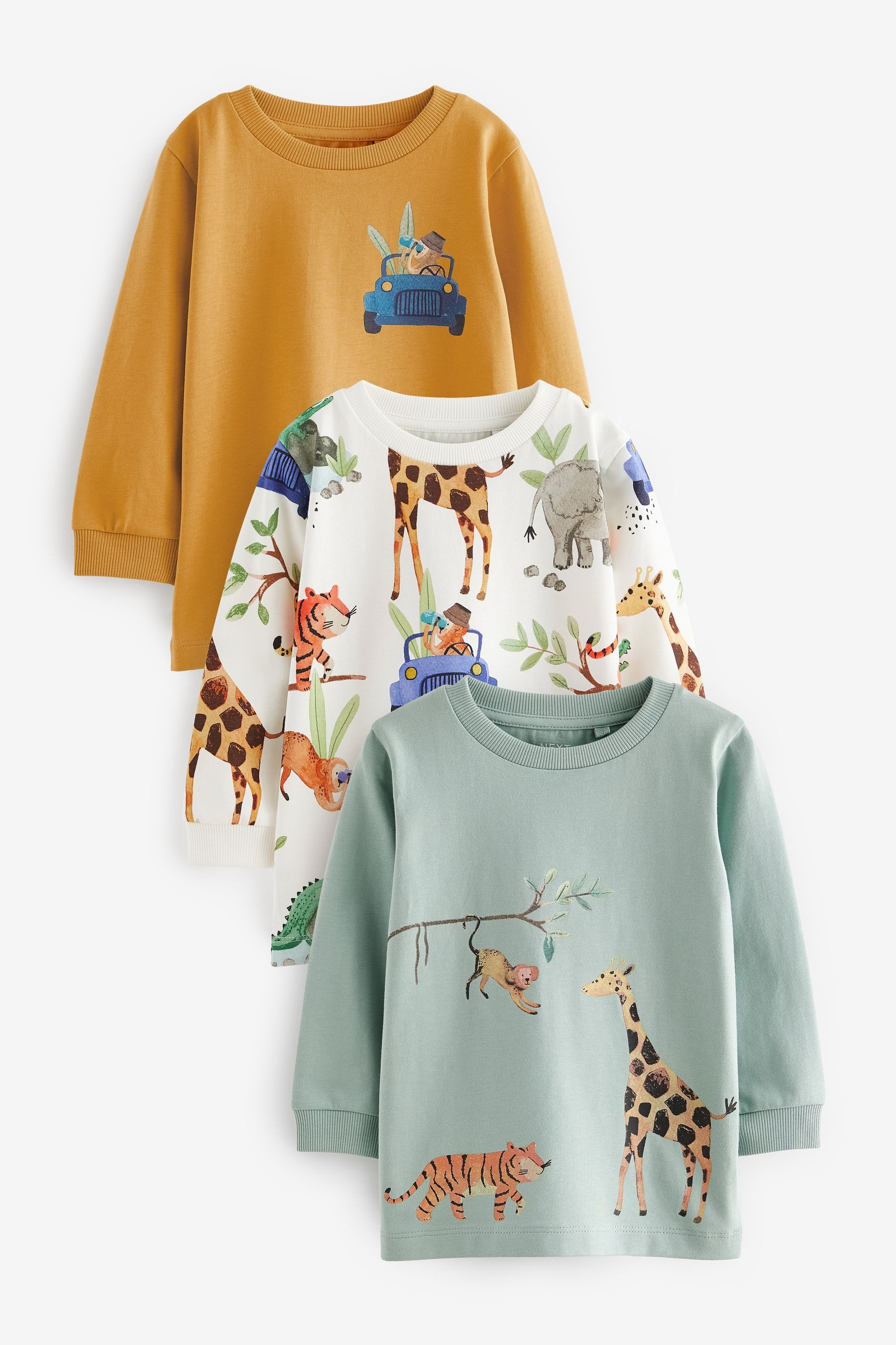 Next Langarmshirt 3er-Pack Langarmshirts mit Tiermotiven günstig online kaufen