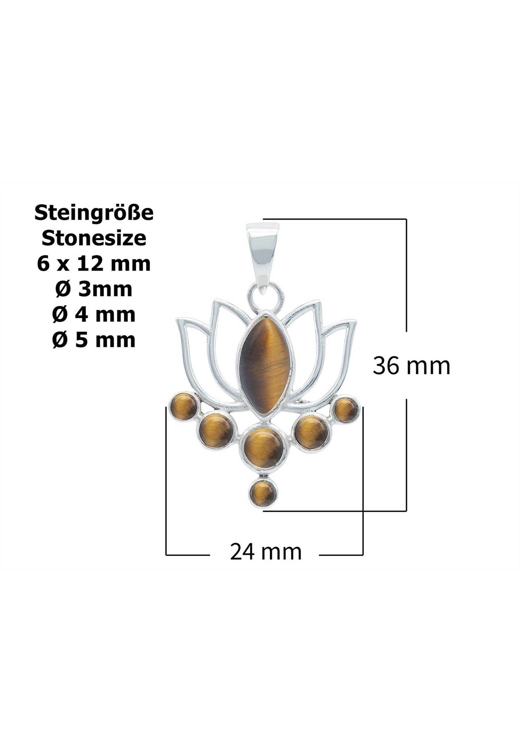 Kettenanhänger Silber mantraroma 925er mit Tigerauge