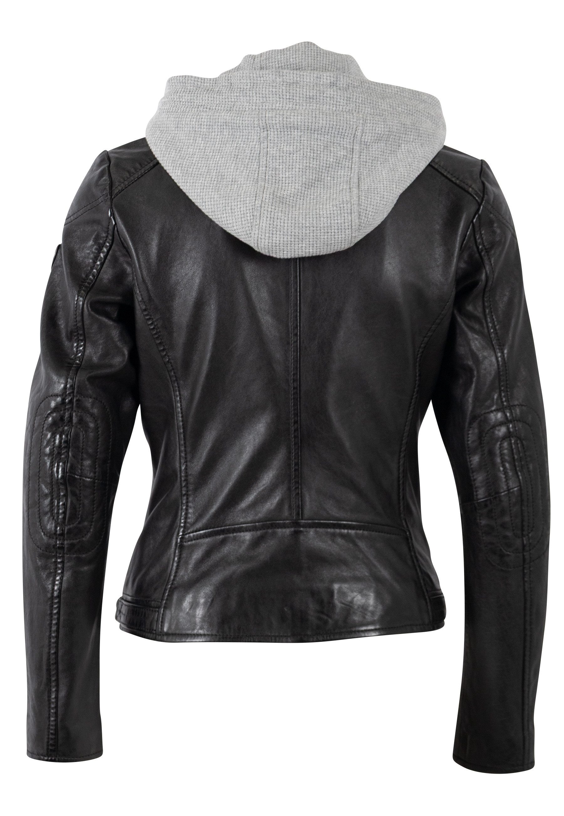 Mauritius Lederjacke MWAlani Bikerjacke mit abnehmbarer Kapuze