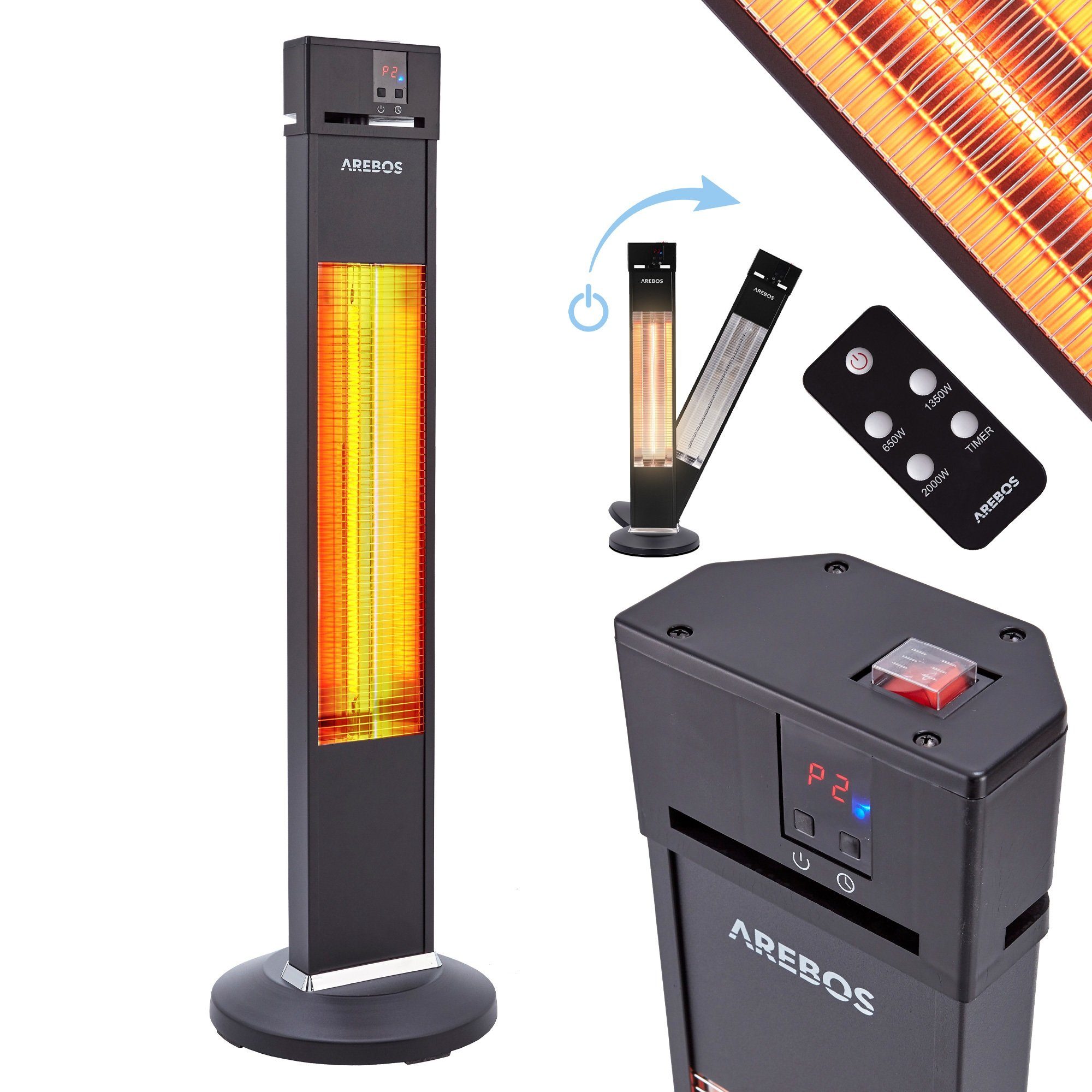 Arebos Terrassenstrahler 2000 W, mit Fernbedienung, günstig online kaufen