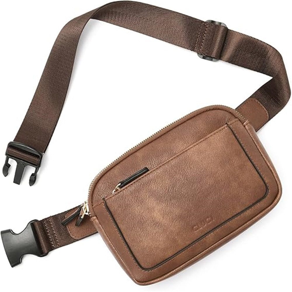 ZEUOPQ Gürteltasche Hüfttasche, Damen-Hüfttasche PU Polyester Umhängetasche verstellbare, Triple Zip Crossbody Storage Bag Vintage für den täglichen Gebrauch