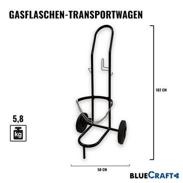 BlueCraft Transportwagen Gas Handwagen Sackkarre für Gasflasche 5kg 11kg Transport-Trolley, ideal für Abflammgerät, Unkrautbrenner
