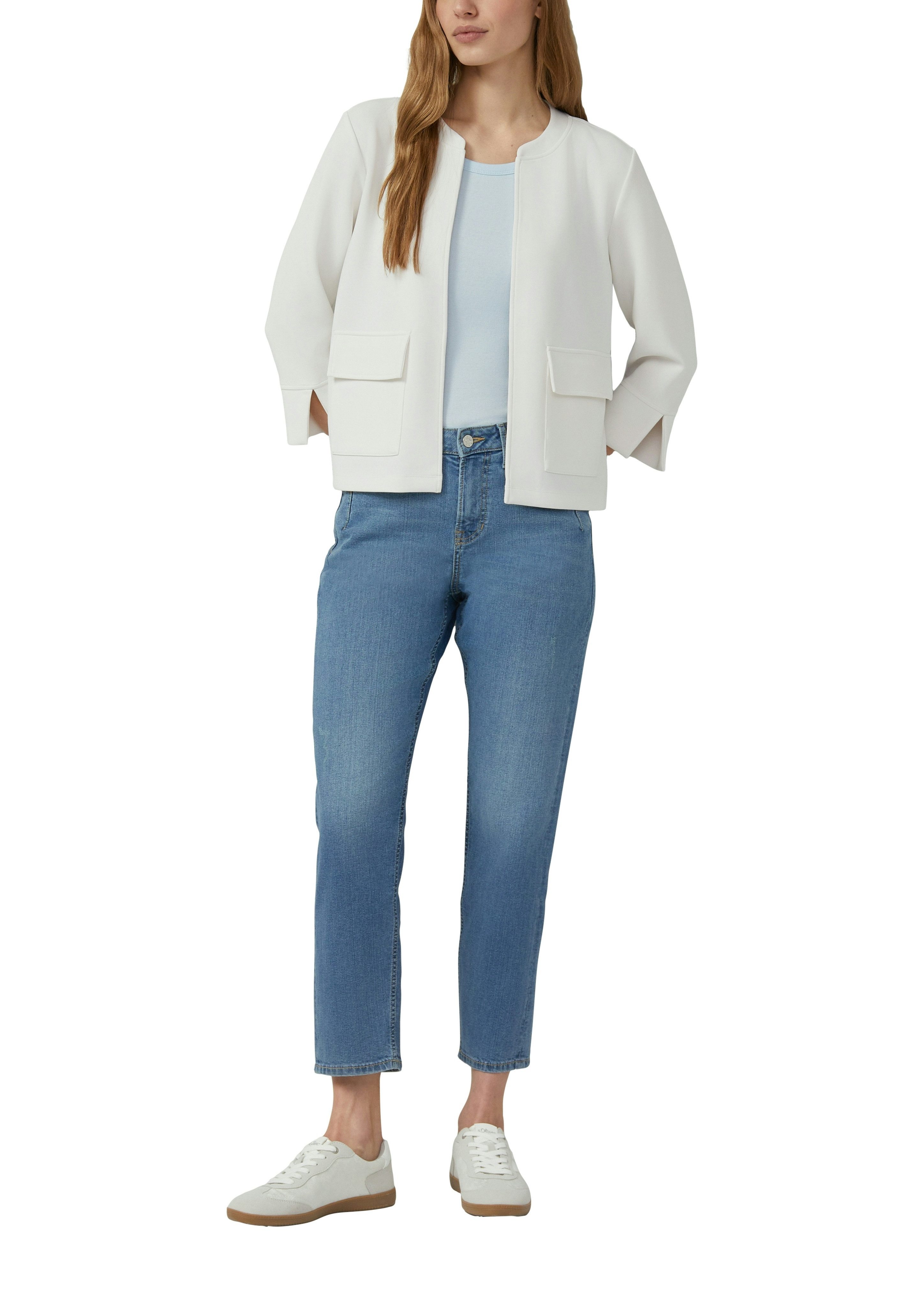 s.Oliver Sweatjacke Kurze Sweatjacke ohne Verschluss – Bild 3 von 4