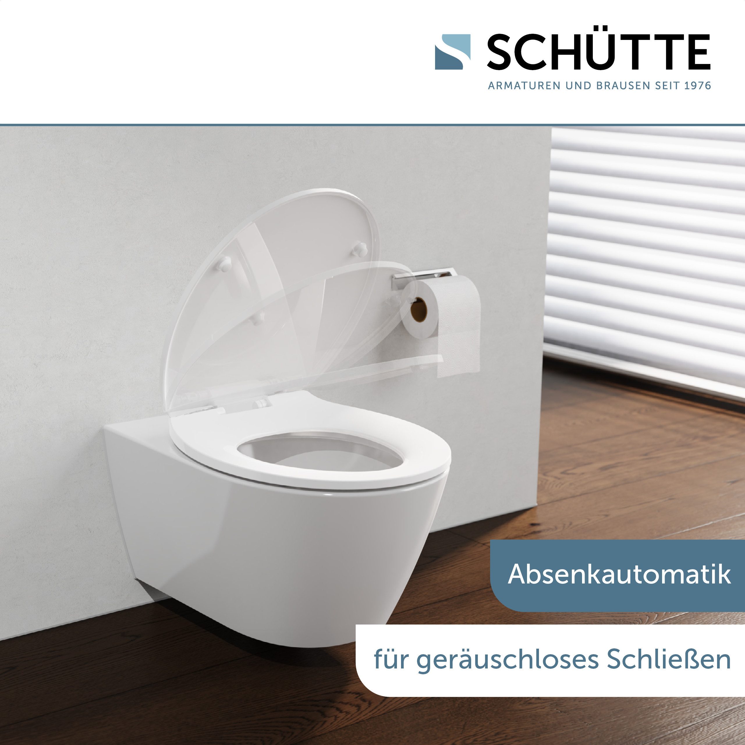 Schütte WC-Sitz WHITE, aus Kunststoff, mit Absenkautomatik und Schnellverschluss