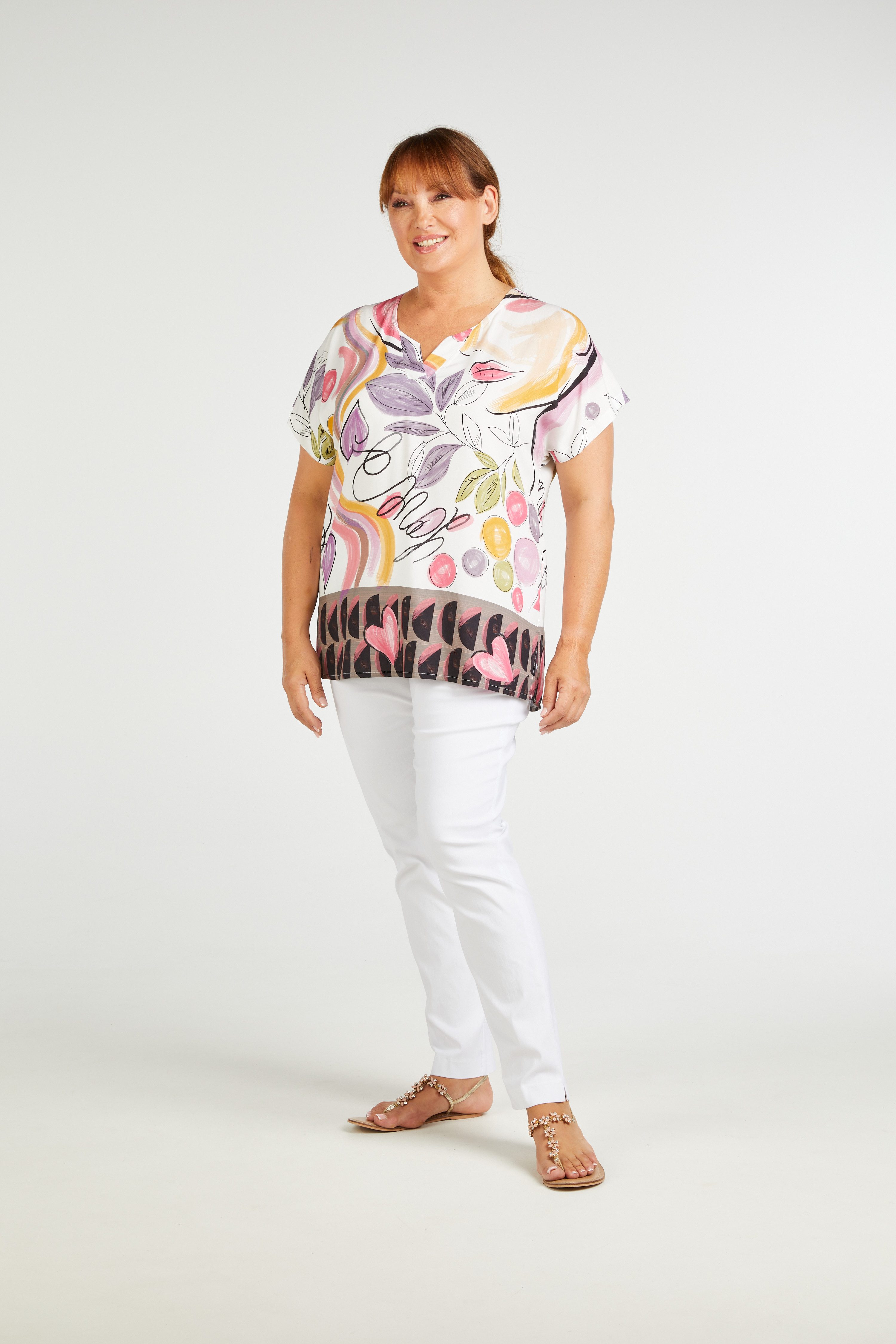 Mona Lisa Tunika Große Größen Wild Rose aus weich fließender Viskose günstig online kaufen