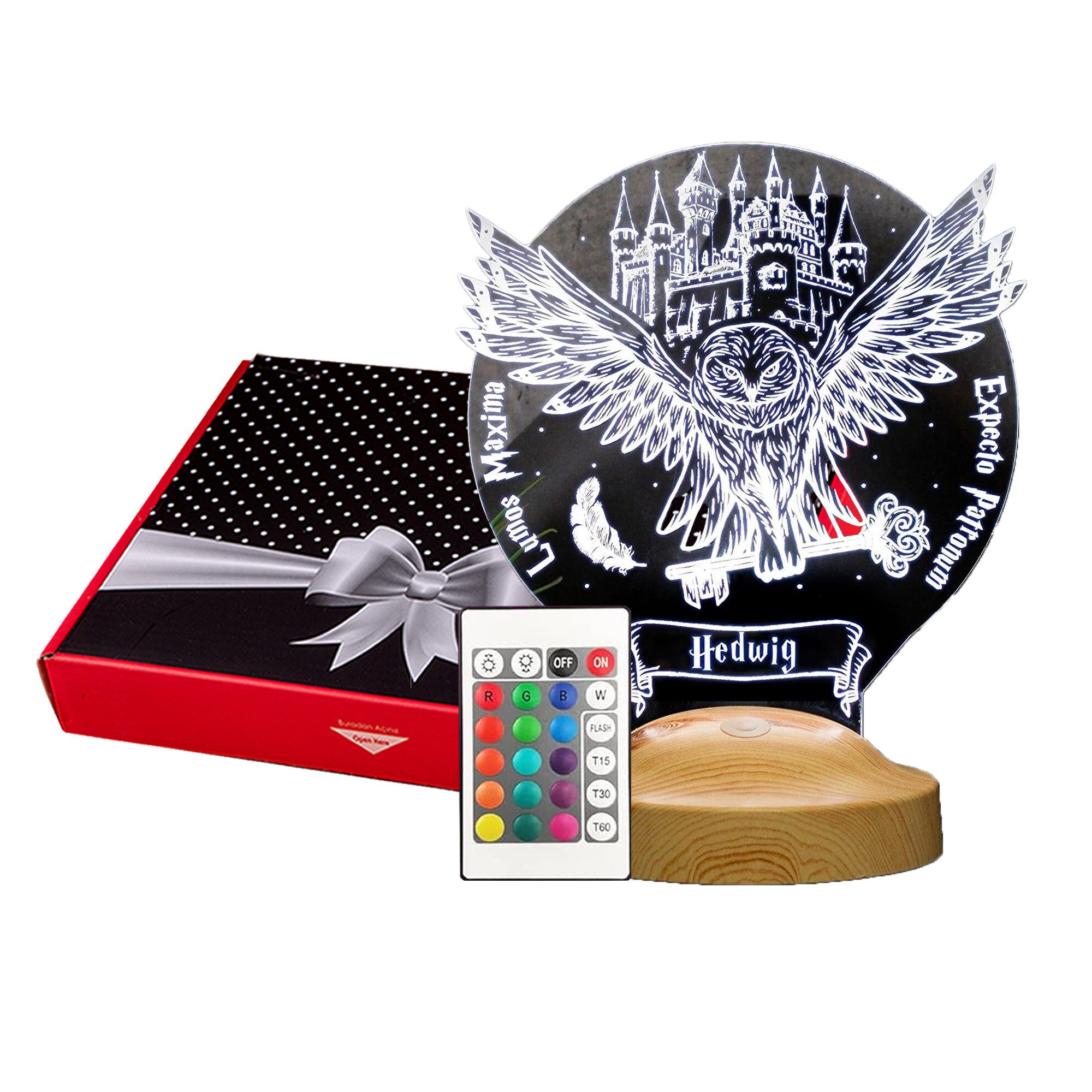 Geschenkelampe LED Nachttischlampe Hedwig Harry Potter Eule Lampe mit 3D Gr günstig online kaufen