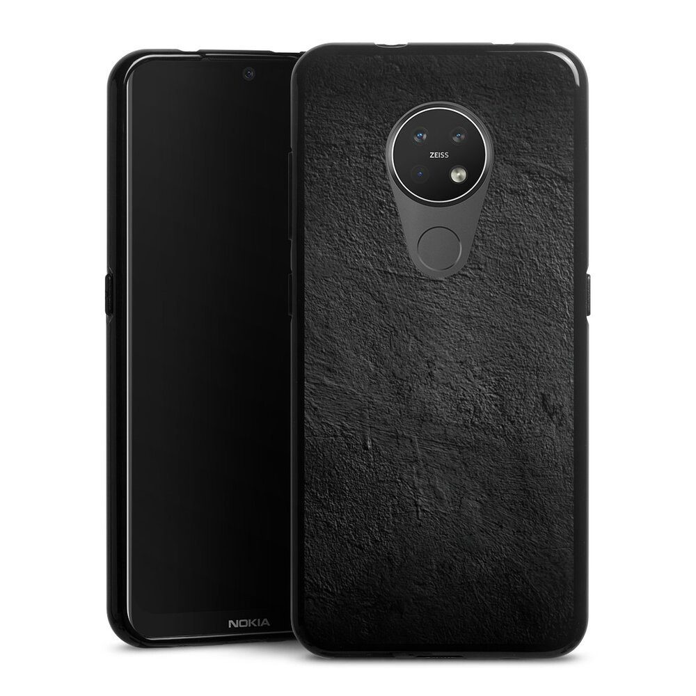 DeinDesign Handyhülle Beton Wand Stein Betonwand schwarz, Nokia 7.2 Silikon Hülle Bumper Case Handy Schutzhülle Smartphone Cover