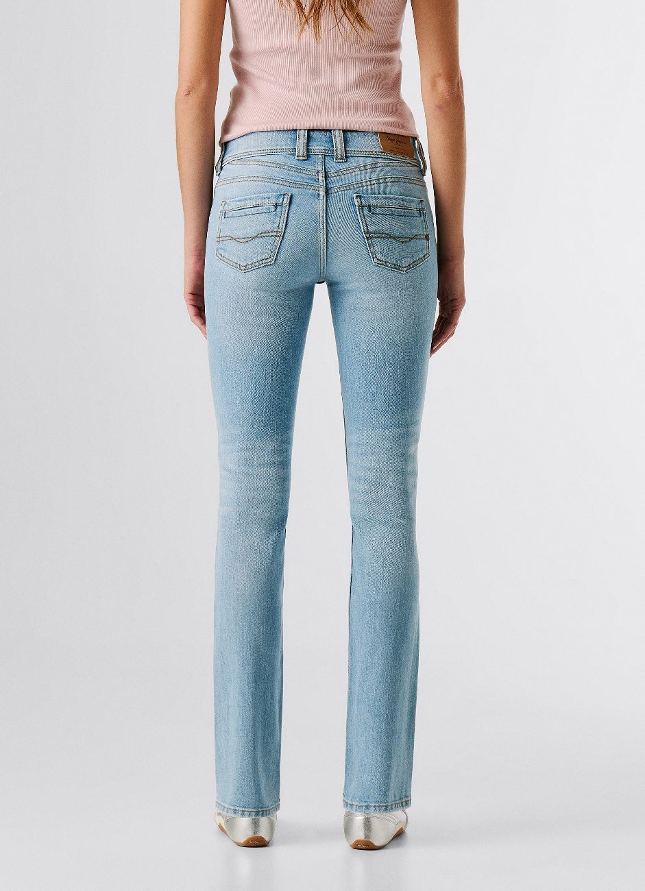 Pepe Jeans Straight-Jeans SLIM JEANS MW GEN mit doppeltem Knopfverschluss
