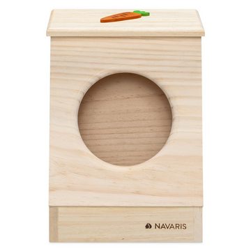 Navaris Futterspender Holz Heuspender für Kleintiere wie Kaninchen oder Hamster