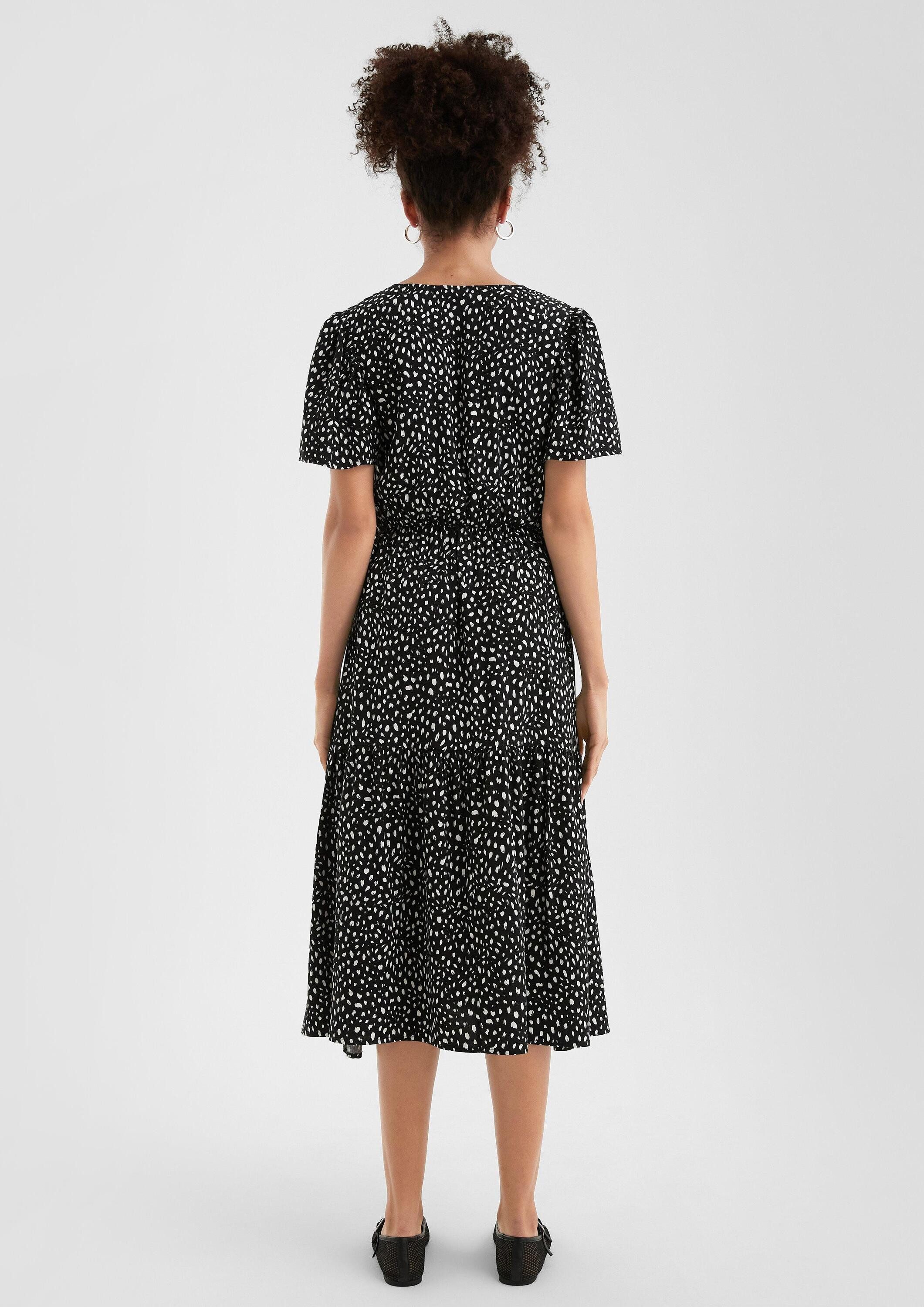 QS Midikleid Kleid Viskosekleid mit All-over-Print