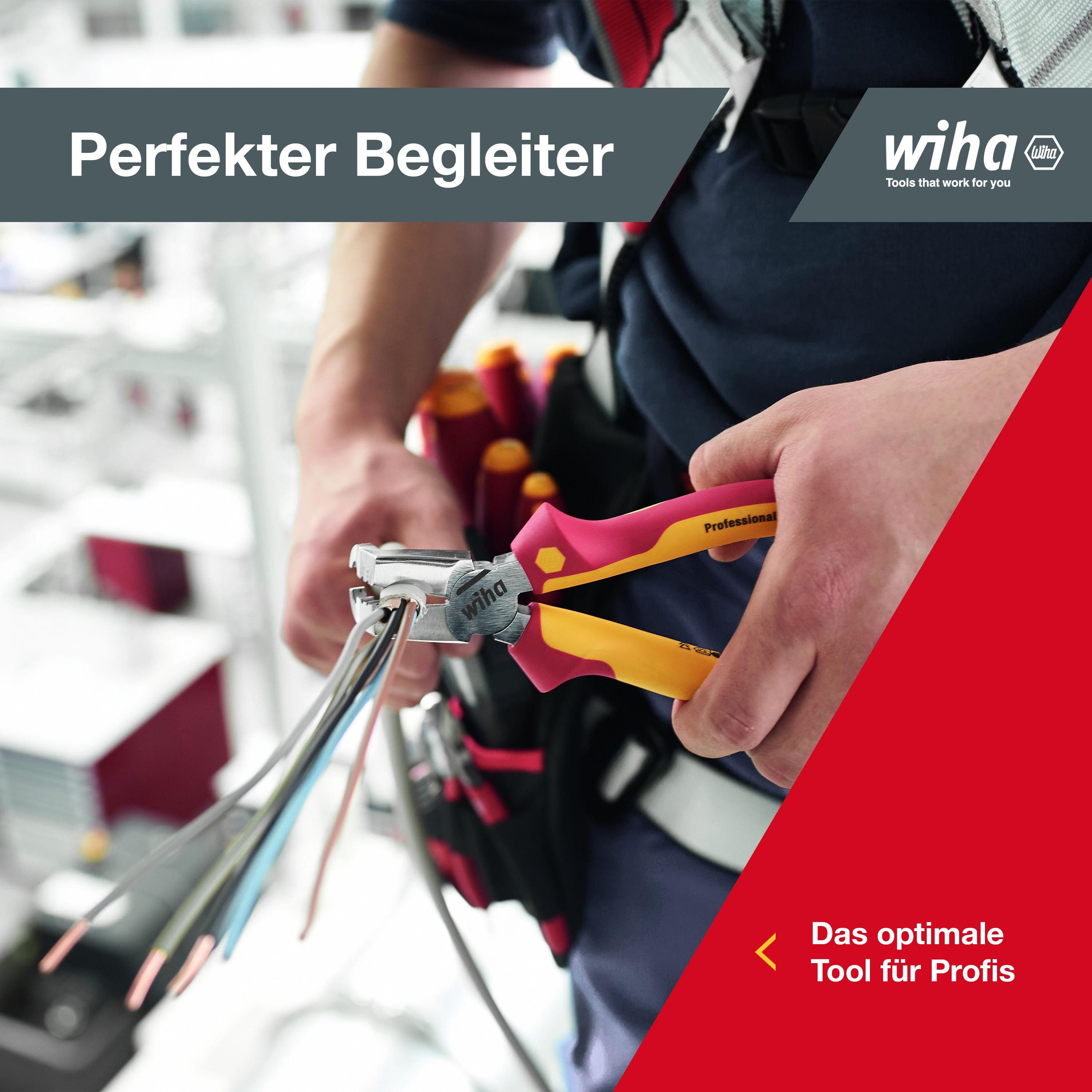 Wiha Elektro-Installationszange TriCut electric (38853), Seitenschneider, Abisolierzange, Abmanteln