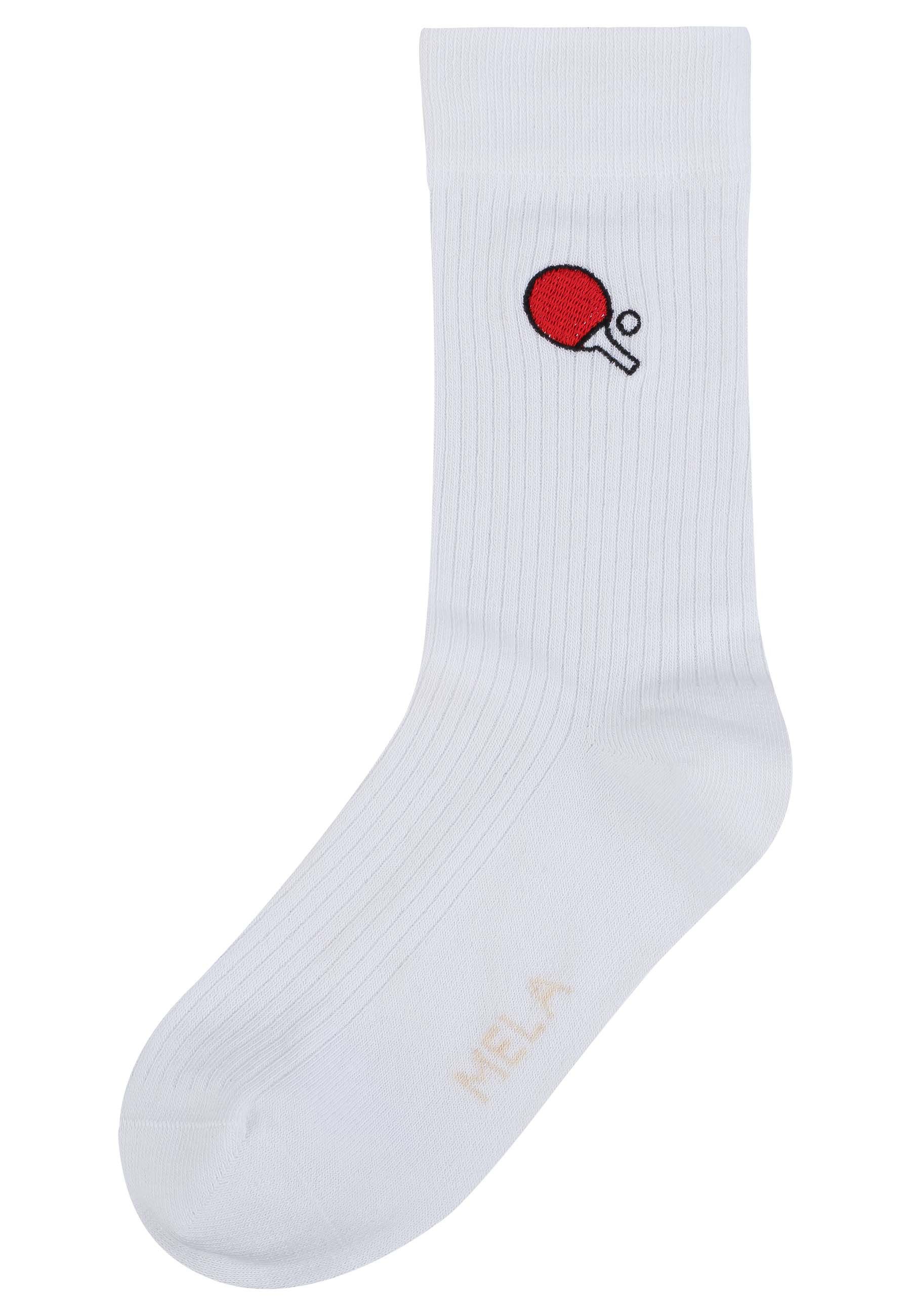 MELA Socken Gerippte Socken Stickerei 1 Paar Ohne Polyester & Polyamid. Das günstig online kaufen