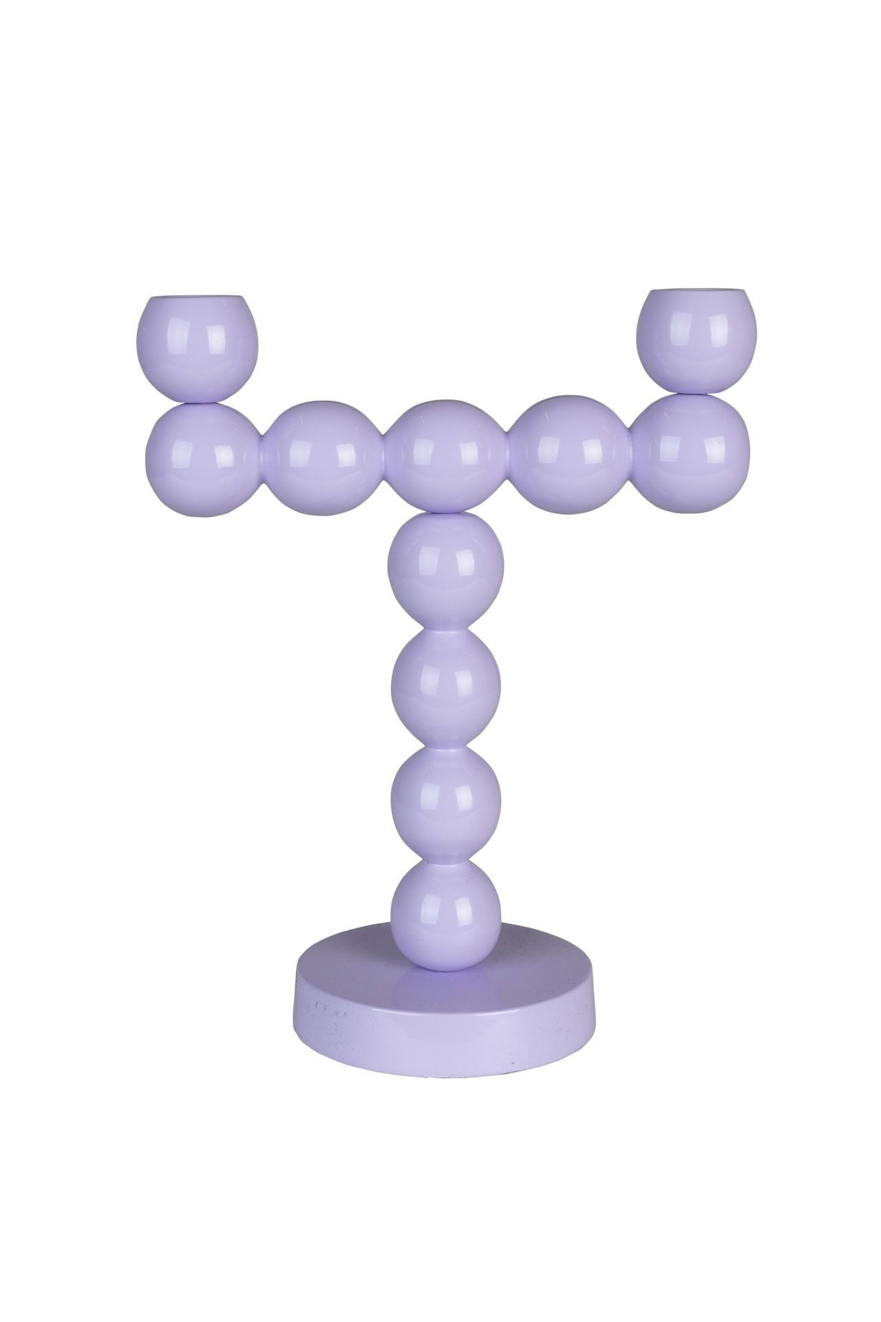 Zuiver Kerzenständer Retro Kerzenständer Bubbles Two Shiny Lilac Metall
