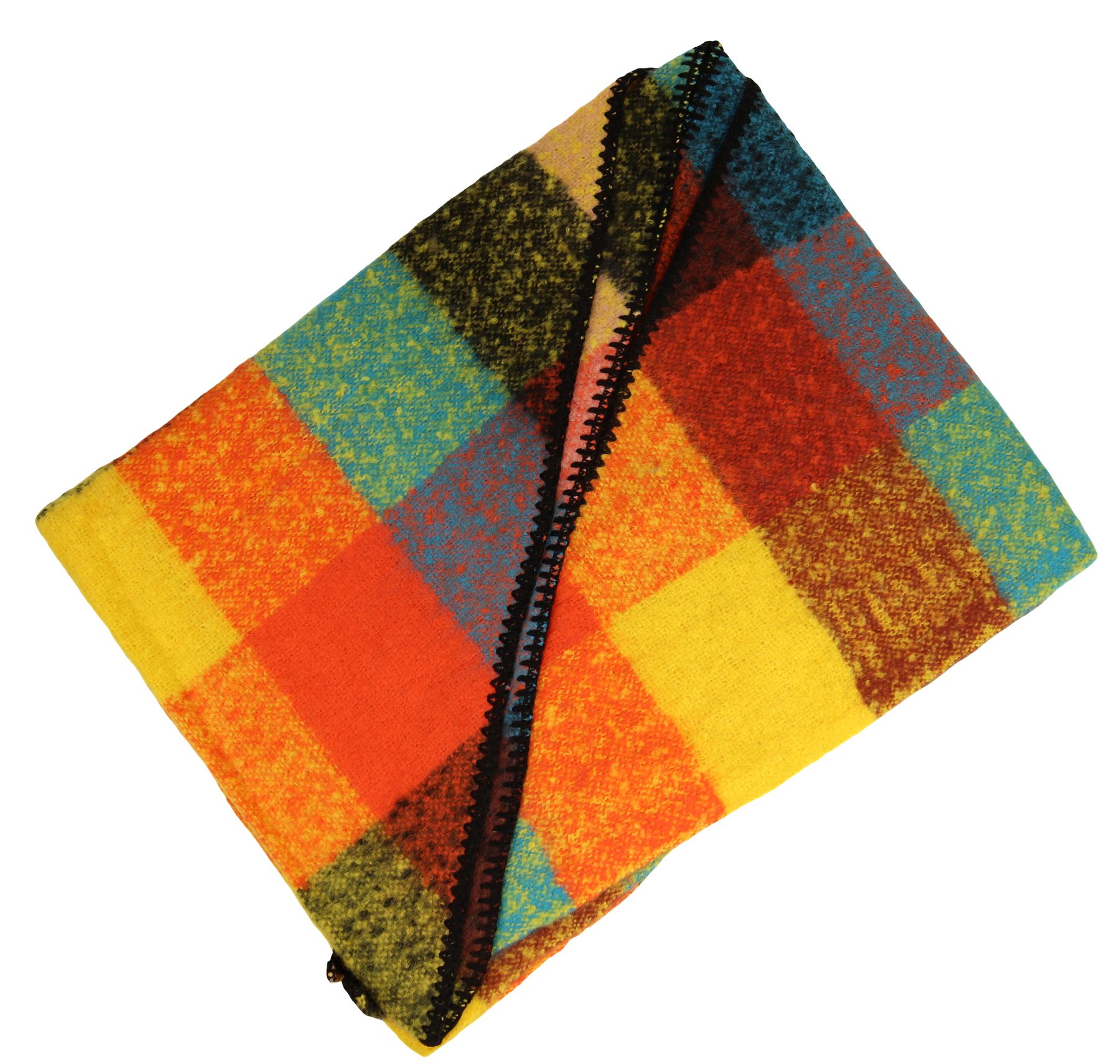 Kariert), in MIRROSI (KARO Muster Farben Multicolor Dreiecksschal Dreieckstuch warmer und cm, ca.188x80 tollen kuschliger