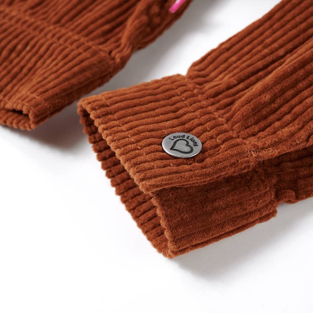 vidaXL Cordjacke Kinderjacke Cord Cognac 140