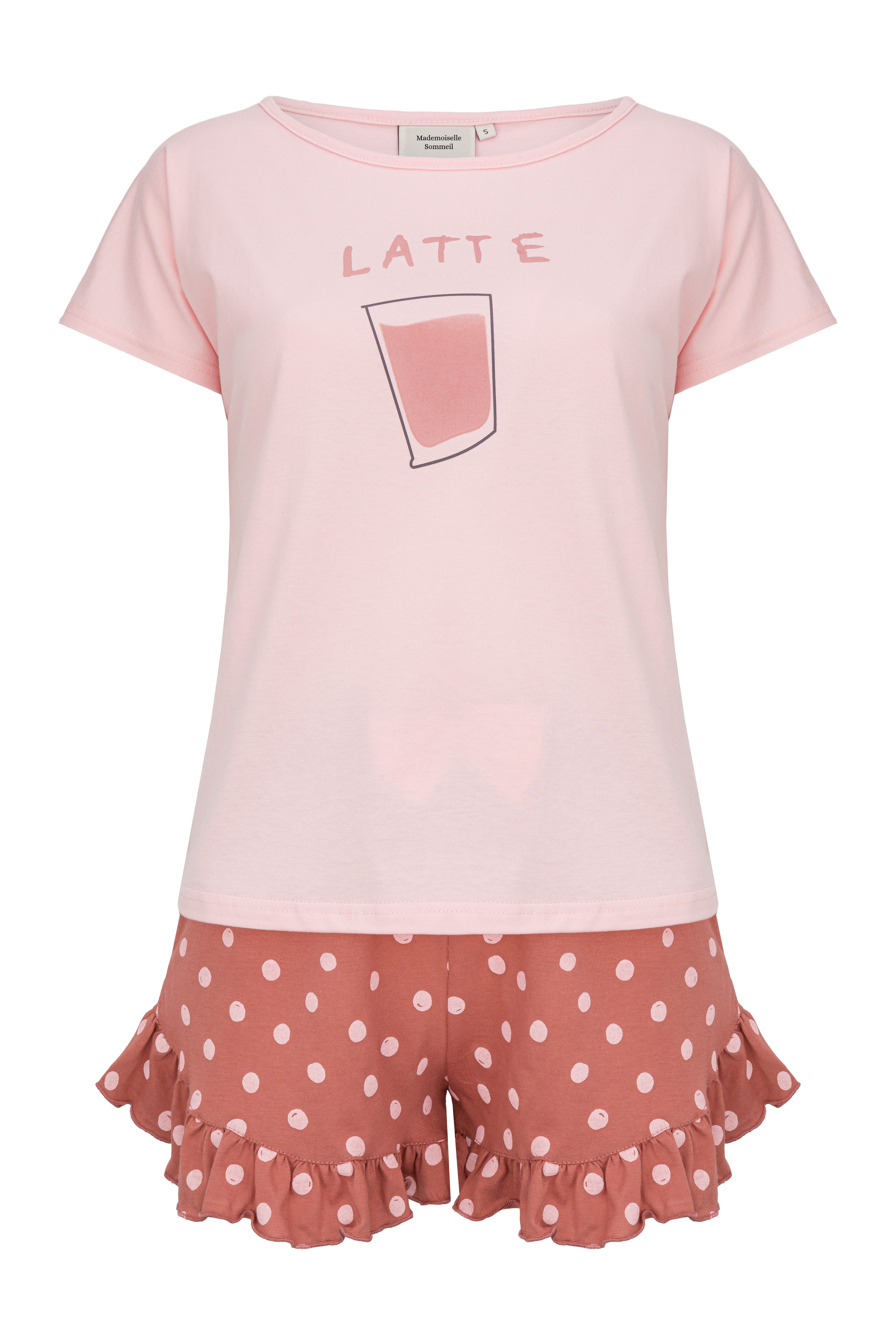 Mademoiselle Sommeil Shorty Pyjama mit Kaffee-Motiv (2 tlg., 1 Stück) und R günstig online kaufen