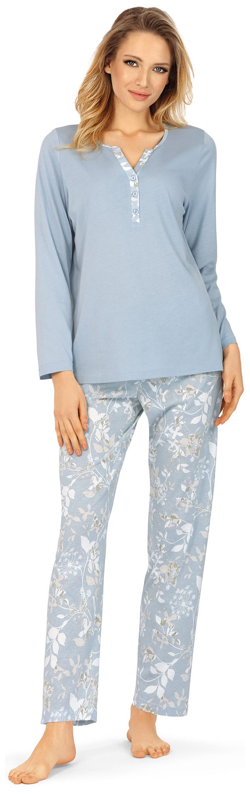 Ascafa Schlafanzug (Set, 2 tlg., 2-teilig) Damen Schlafanzug 2-teilig Pyjama florales Muster