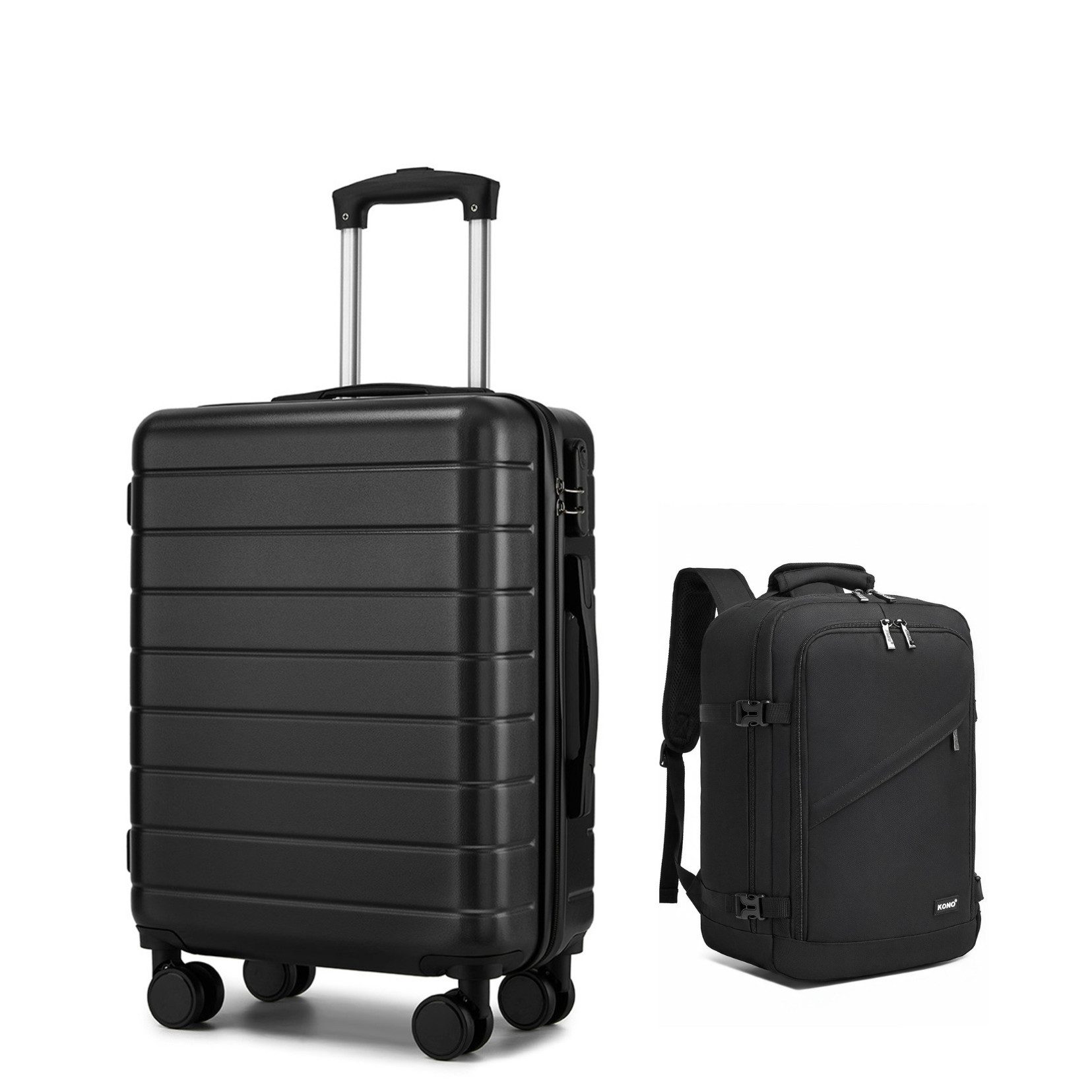 KONO Kofferset 2-teilig: 20" Handgepäckkoffer(ca. 55 cm Höhe)+Rucksack(40cm Höhe), (2 tlg)