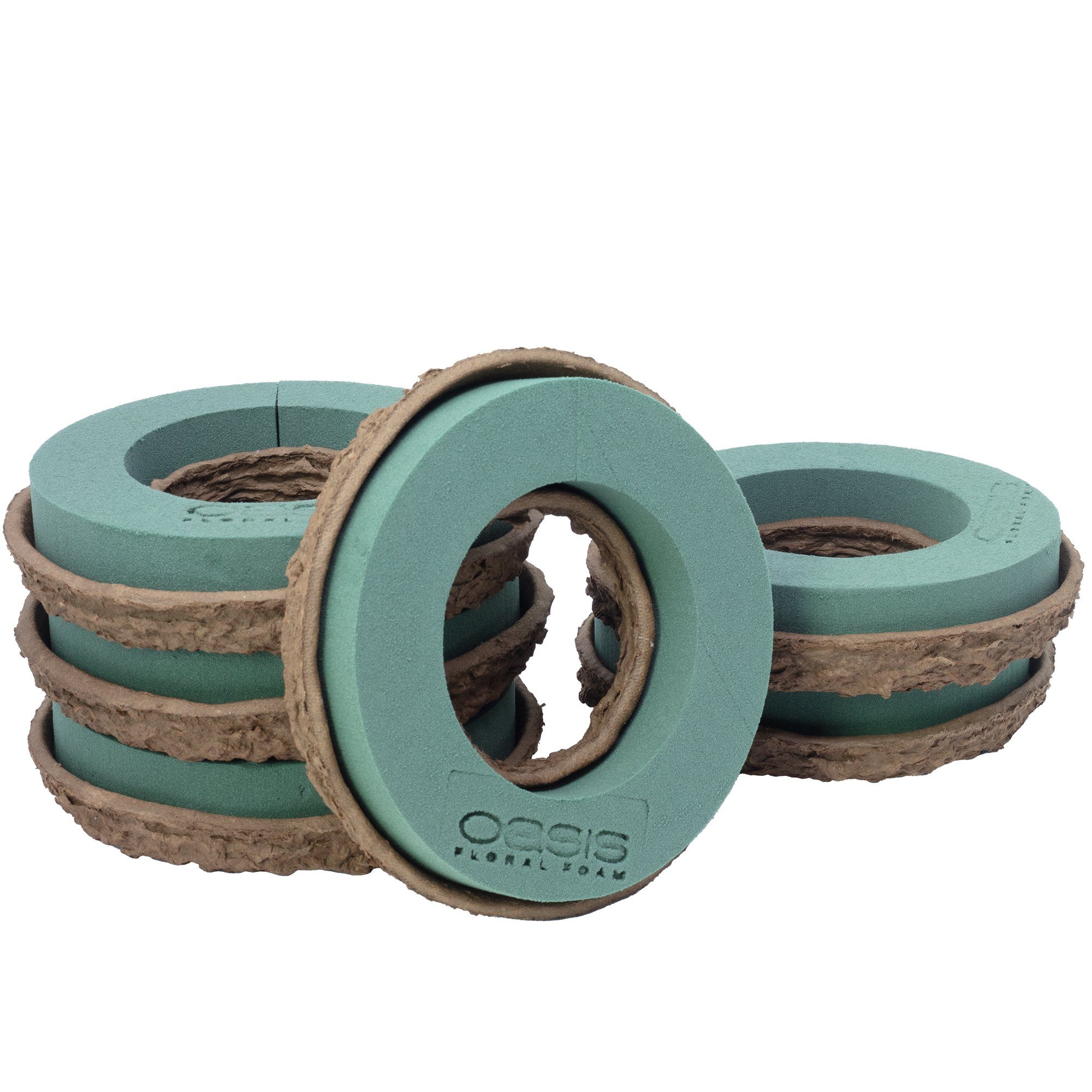 Oasis Schaumgummi OASIS® BIOLIT® Ring - 3,5 x 17cm Ø - innen: 9,6cm Ø - 6 St.