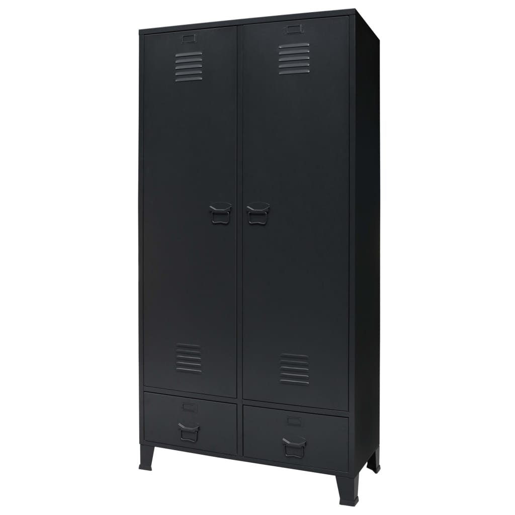 vidaXL x Metall Schwarz 40 Kleiderschrank Kleiderschrank x Industrie-Stil cm 180 90