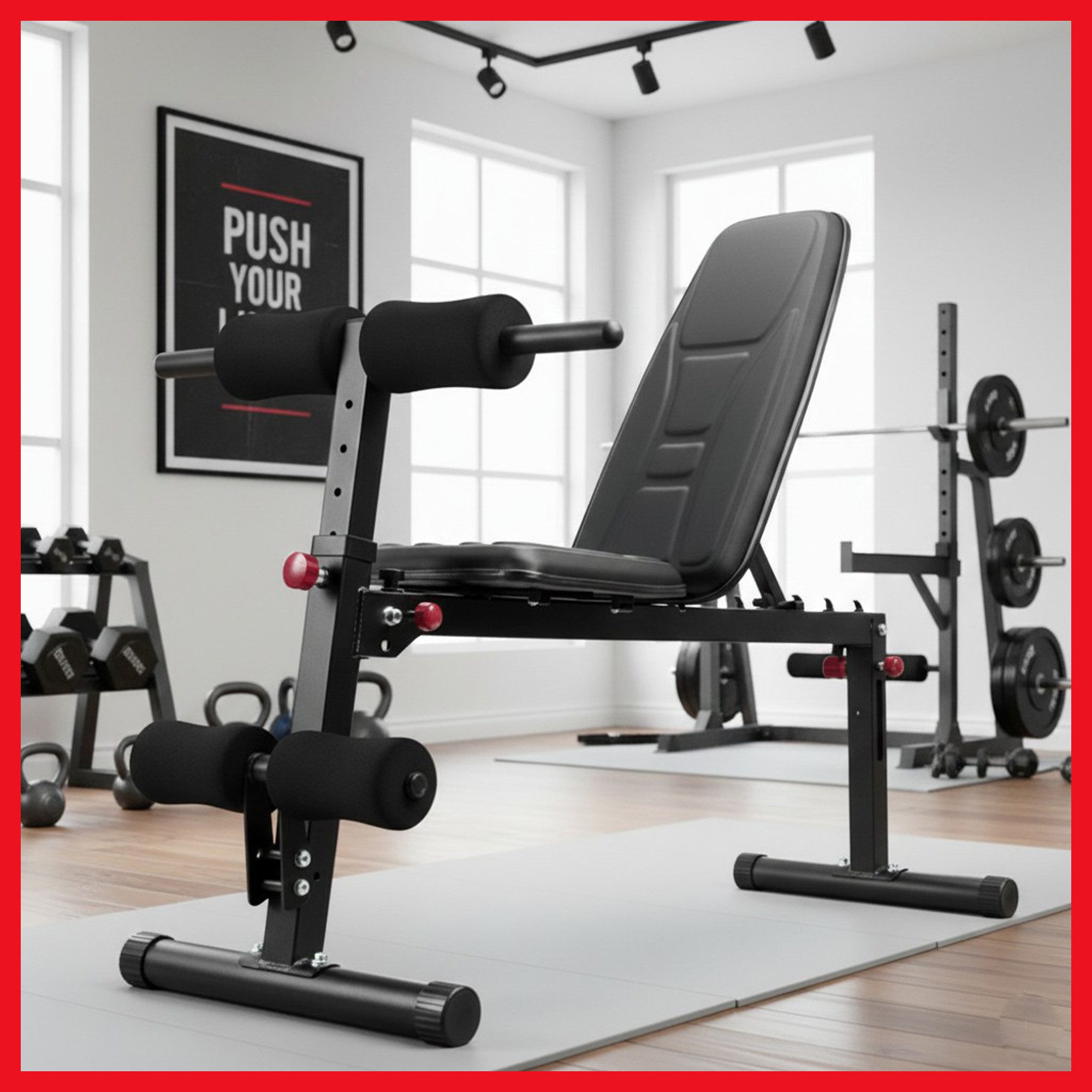 PeakPower Hantelbank Multi-Hantelbank 18 fach verstellbar,verschieden einsetzbar,Flachbank