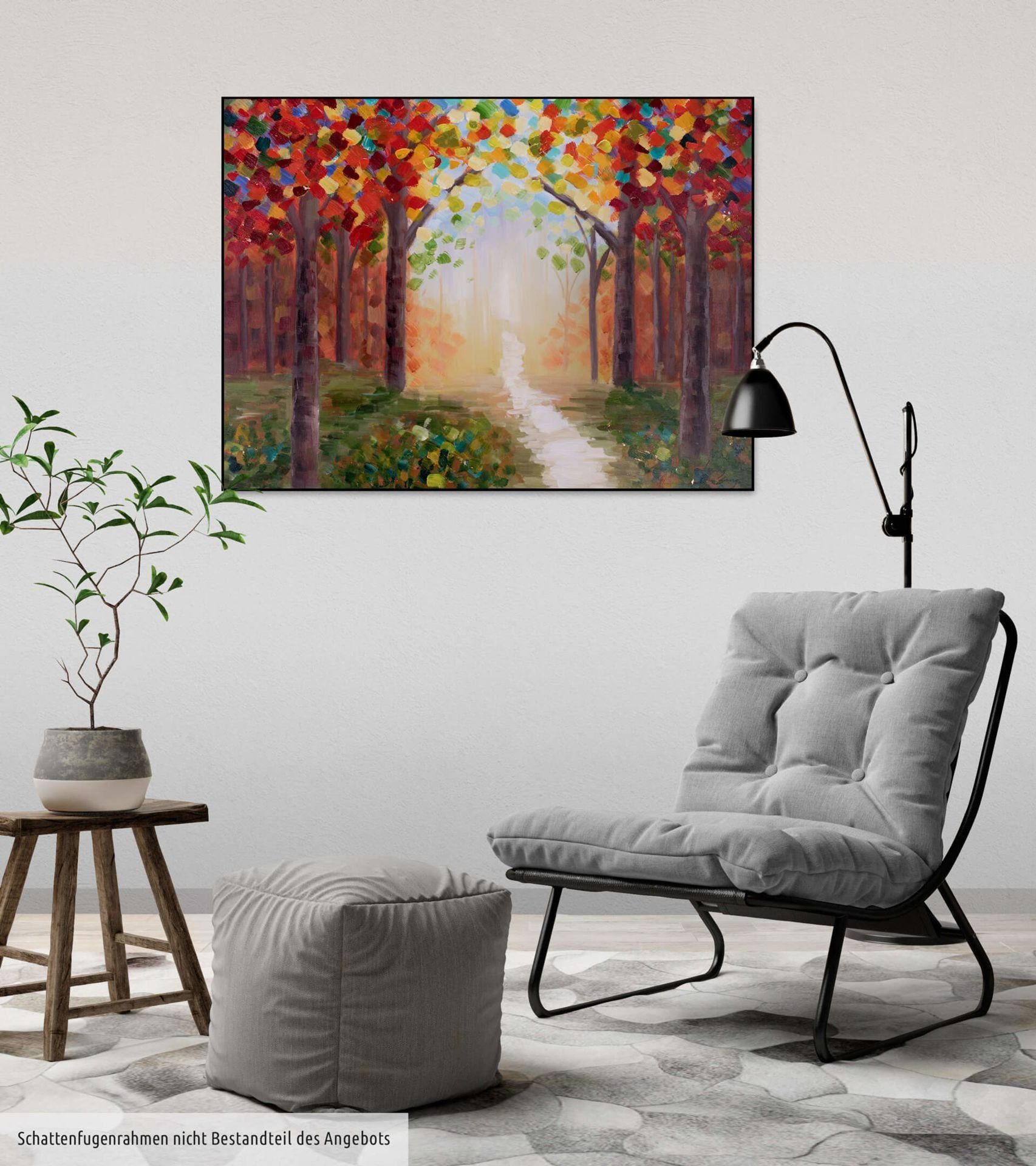 100x75 Creative Leinwandbild cm, Gemälde Wohnzimmer HANDGEMALT Wandbild Walk 100% KUNSTLOFT