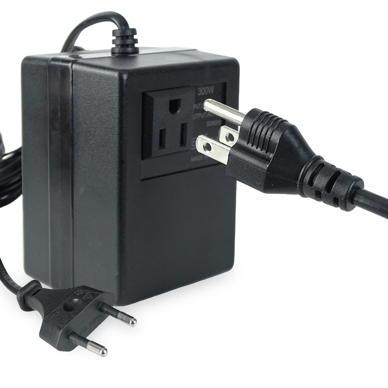 keepdrum Spannungswandler 220V zu 110V 300 Watt Reiseadapter EU zu US, 100 cm, Transformator