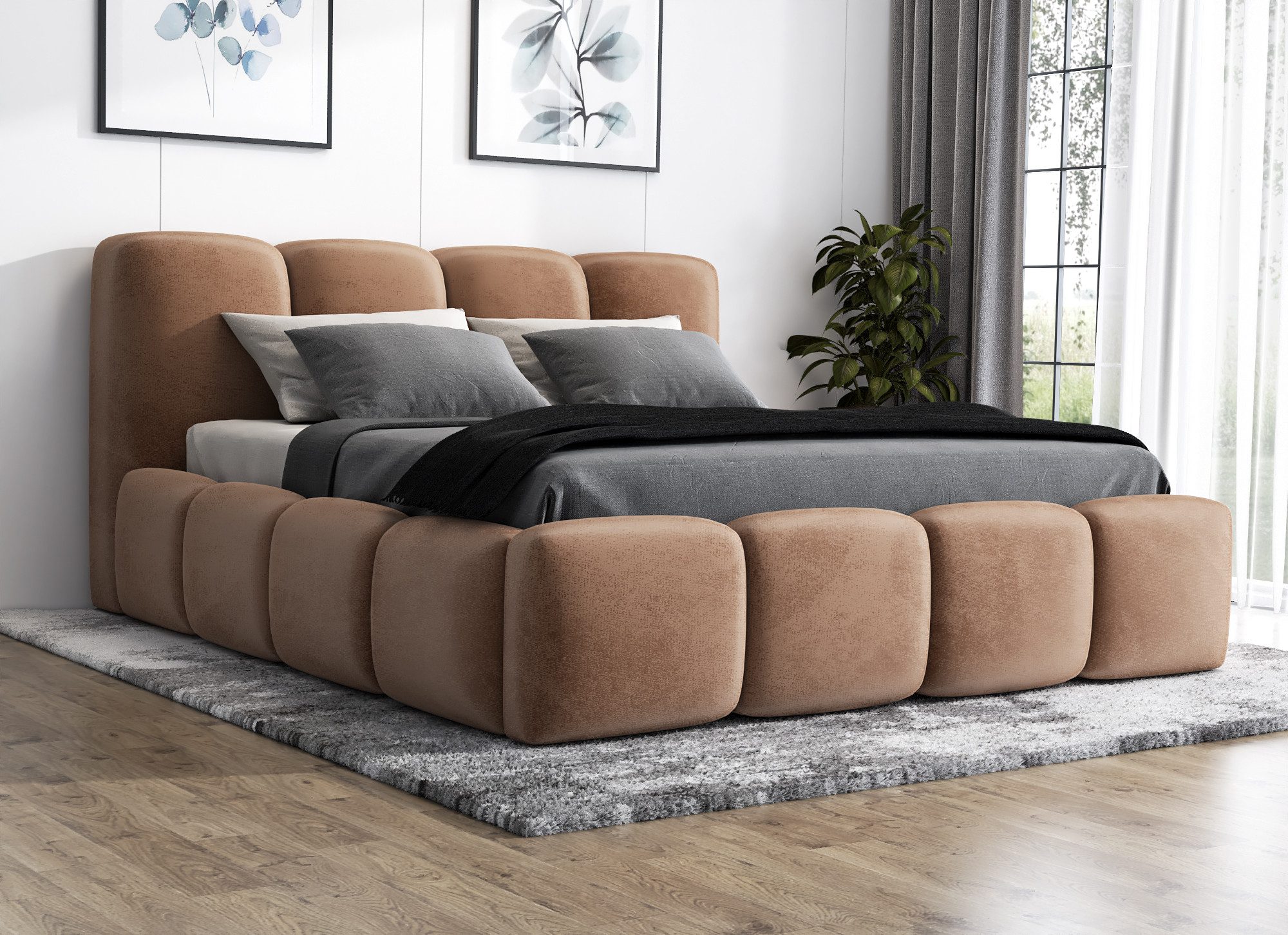 A&J MöbelLand GmbH Polsterbett DANA mit Matratze, Lattenrost und Bettkasten. (Bett mit Kopfteil. Matratze und Lattenrost gratis! Bettkasten mit großem Stauraum. Viele Varianten zur Auswahl – wählen Sie Größe und Farbe!, TOP ANGEBOT), Länge: 220 cm Höhe Kopfteil: 100 cm