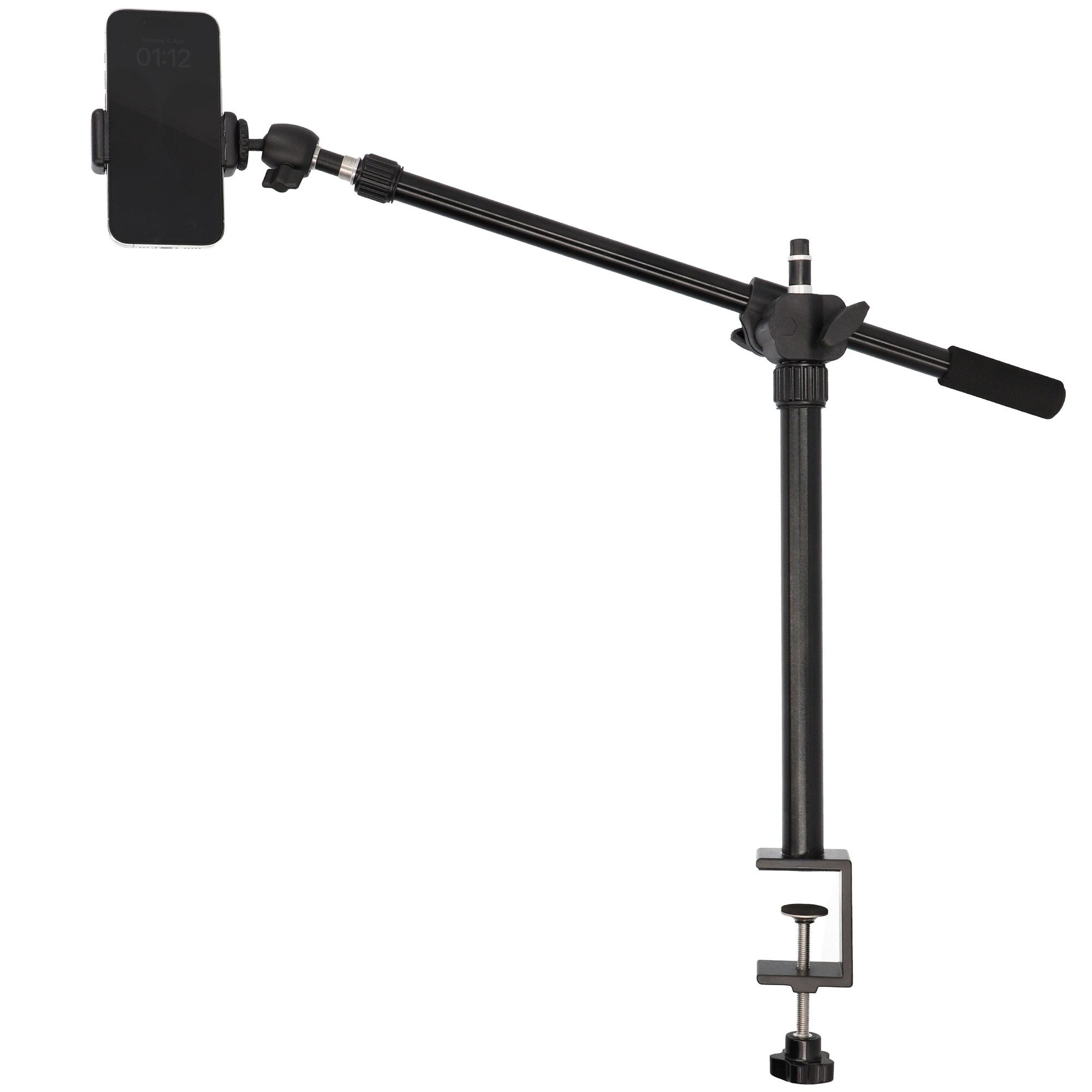 ayex Handy-Halterung Halterung für Smartphone Mikrofon Kamera Beleuchtung Zwingenbefestigun