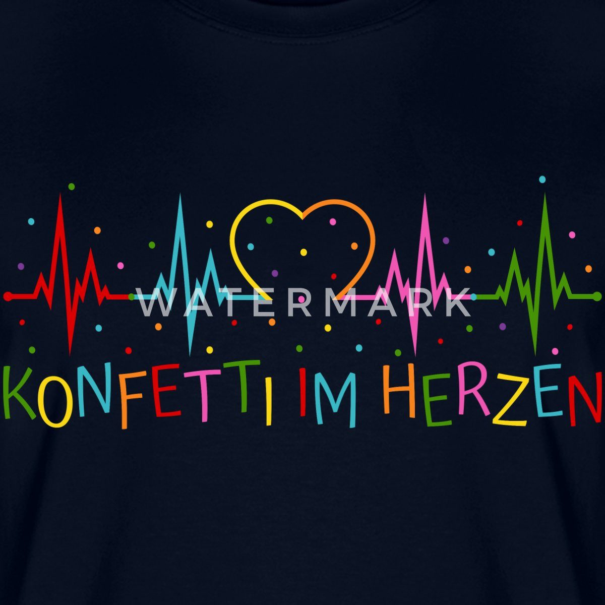 Spreadshirt T-Shirt Konfetti im Herzen Herzschlag Herz EKG Karneval Relaxed günstig online kaufen