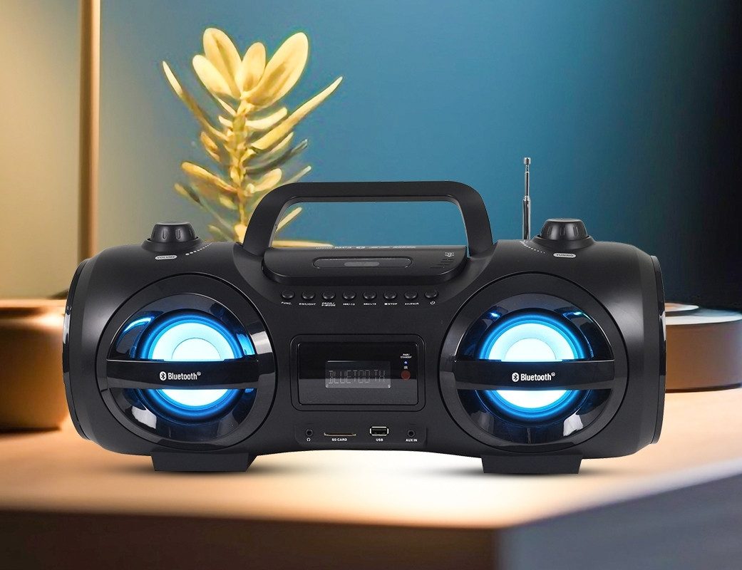 Reflexion CDR900BT Boombox (UKW-Radio, 200 W, Ghettoblaster, LED Discolicht, CD-Player, Equalizer, Bluetooth)