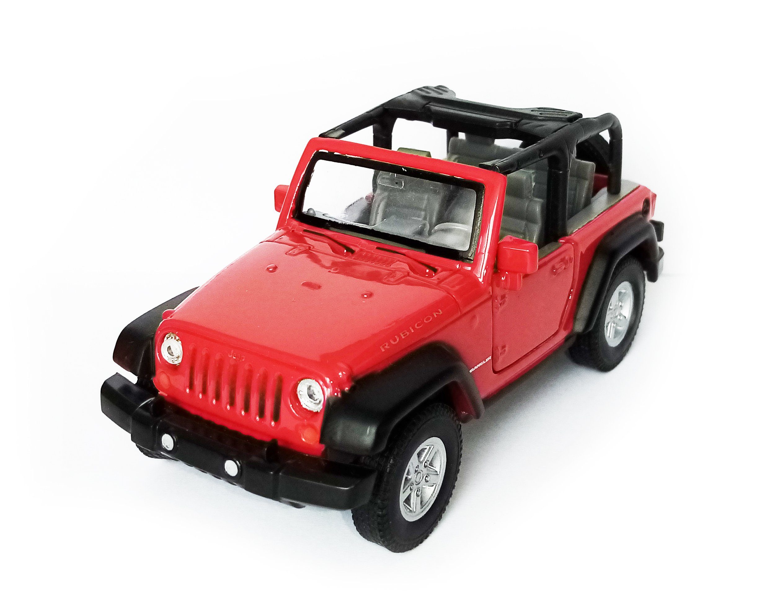 Welly Modellauto JEEP Wrangler Rubicon Metall Modellauto Modell Auto  Spielzeugauto Kinder Geschenk 56 (Rot offen)