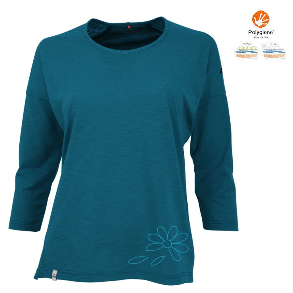Maul T-Shirt MAUL Damen Shirt Ini II – Oversize 3/4 Shirt, Elastisch, Petrol