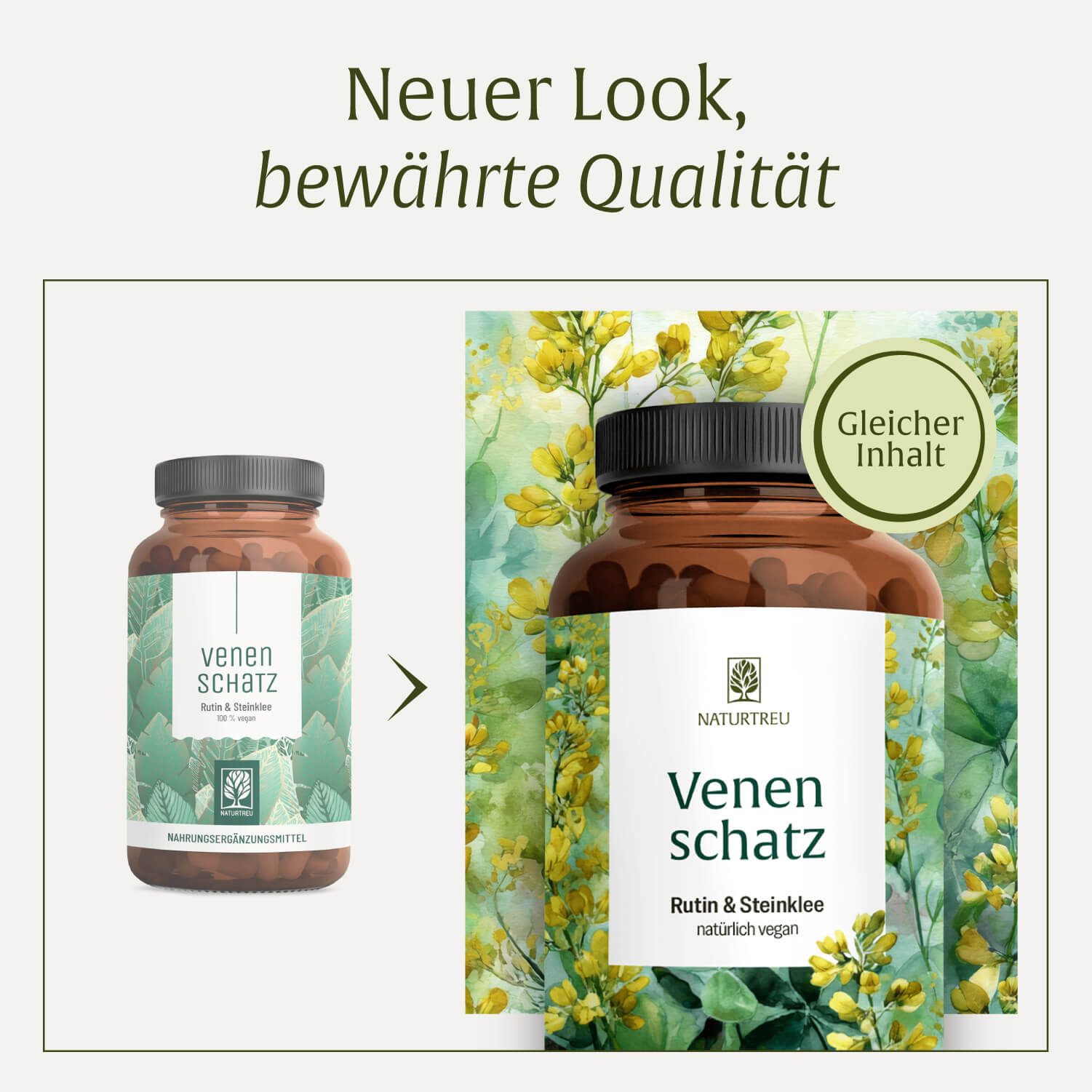 Naturtreu Venenschatz Kapseln, 1 er 120 St., 67 g, Durchdachte Entwicklung, Vegan, Laborgeprüft, Hochwertige Inhaltstoffe