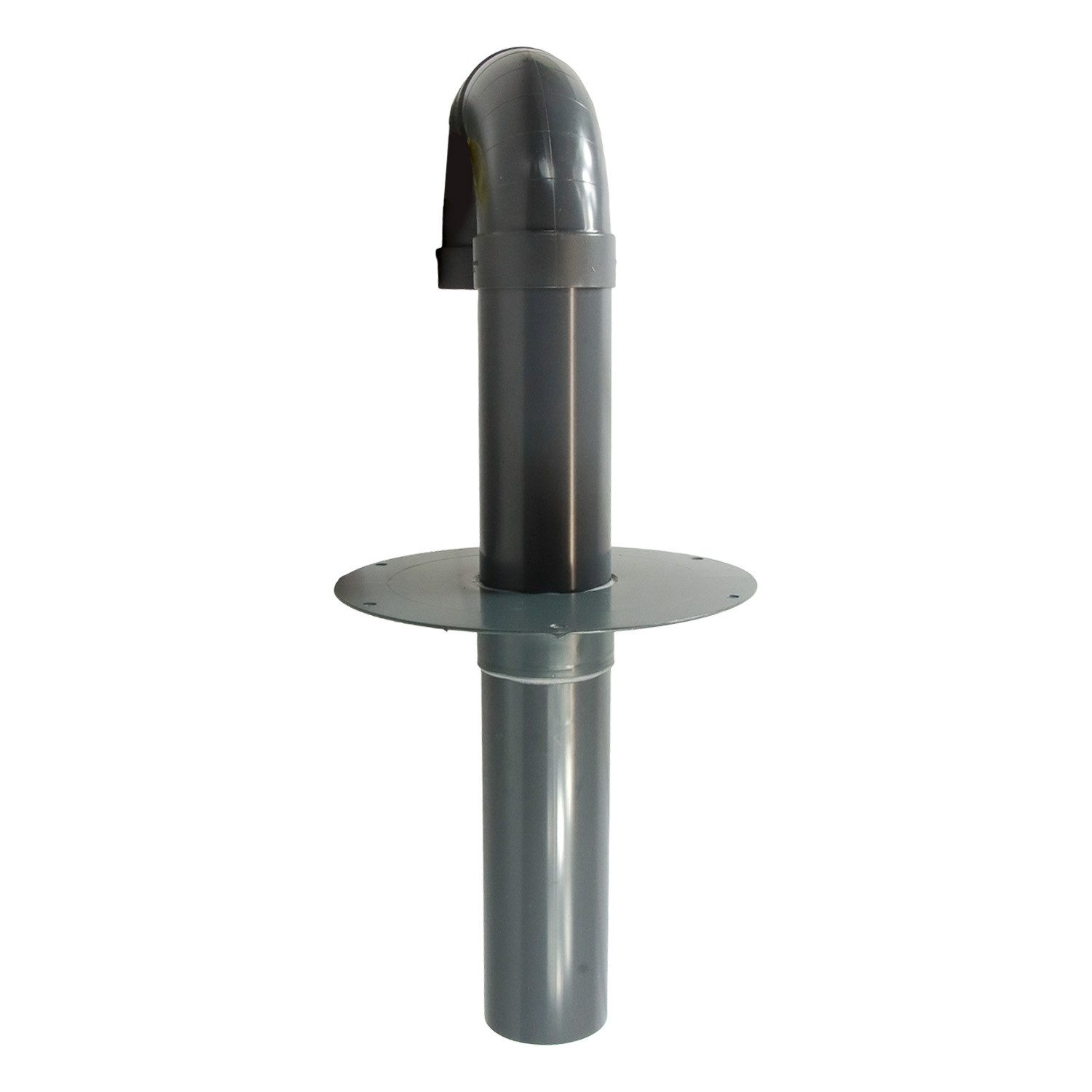 FLECK Dachdurchführung Flachdach Schwanenhals mit Flansch aus Hart-PVC DN100, Spezial-Hart-PVC