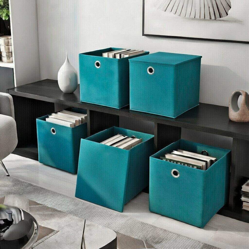 StickandShine Faltbox 2er SET 28 x 28 x 28 cm mit Deckel – perfekt für KALLAX - 19 Farben